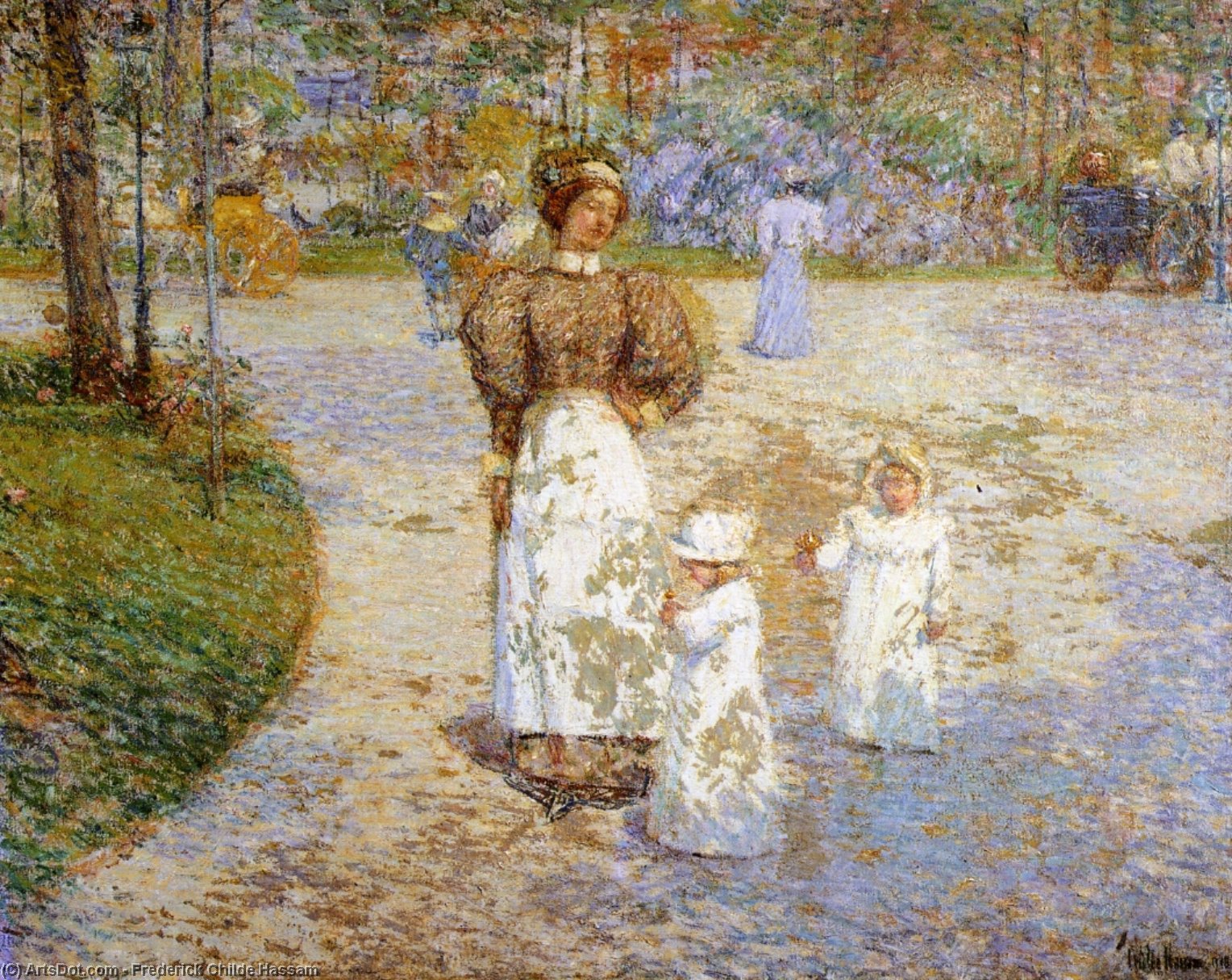 Order Artwork Replica Spring in Central Park (also known as Springtime), 1898 by Frederick Childe Hassam (1859-1935, United States) | ArtsDot.com