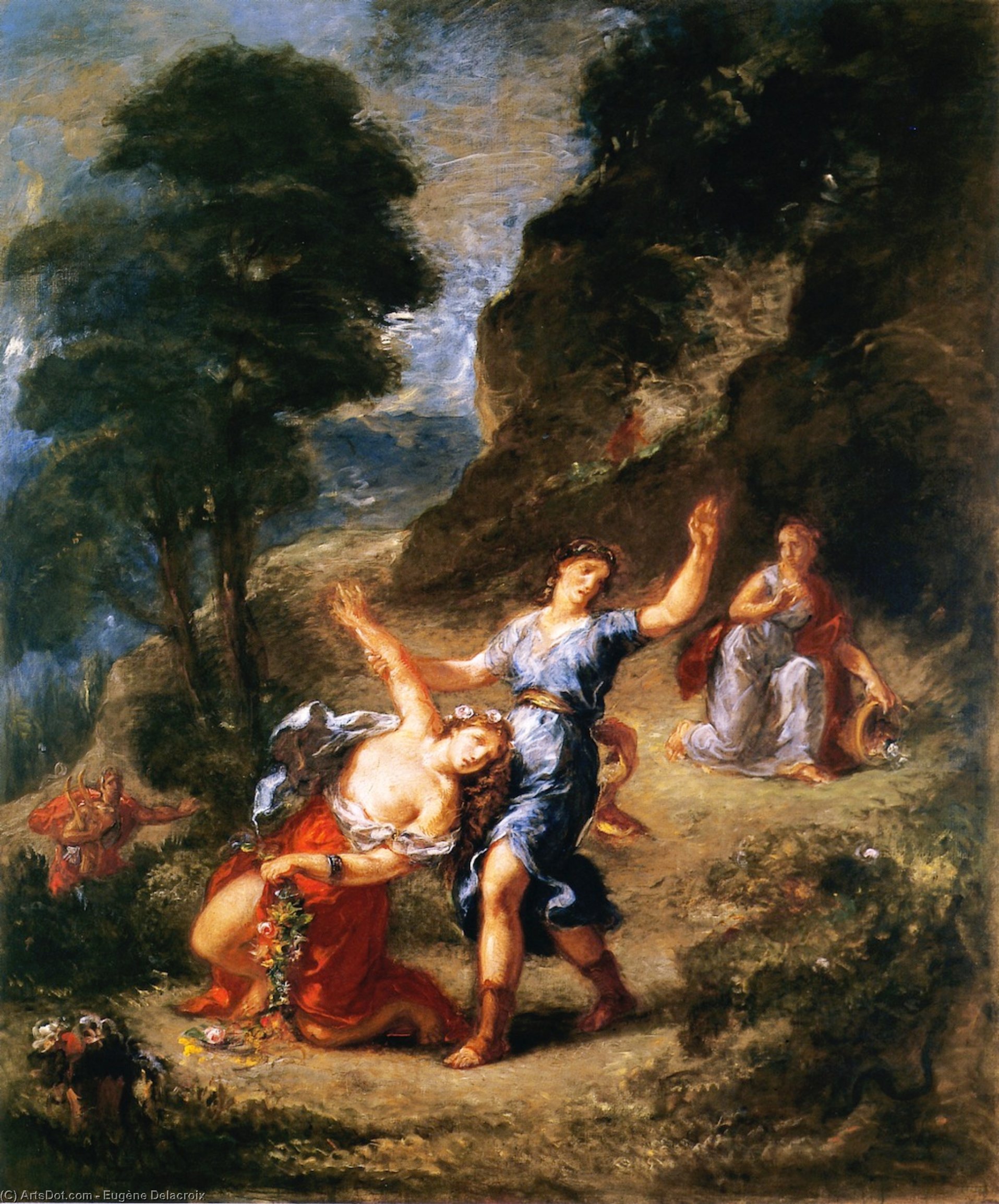 順序 油絵 春 - オルフェウスとユーリス, 1856 バイ Eugène Delacroix (1798-1863, France) | ArtsDot.com