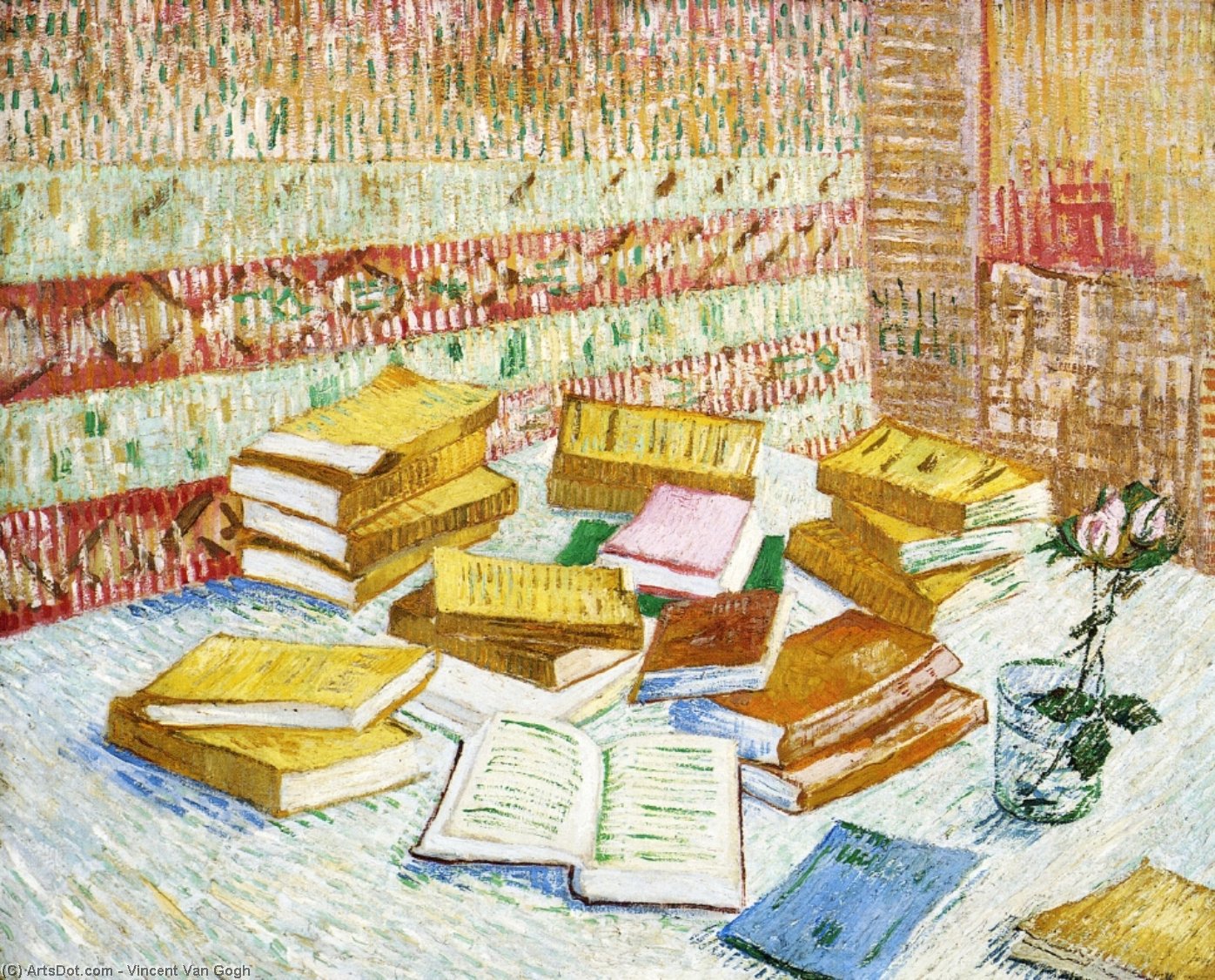 Buy Museum Art Reproductions Still Life with Books, Romans Parisiens````, 1887 by Vincent Van Gogh (1853-1890, Netherlands) | ArtsDot.com