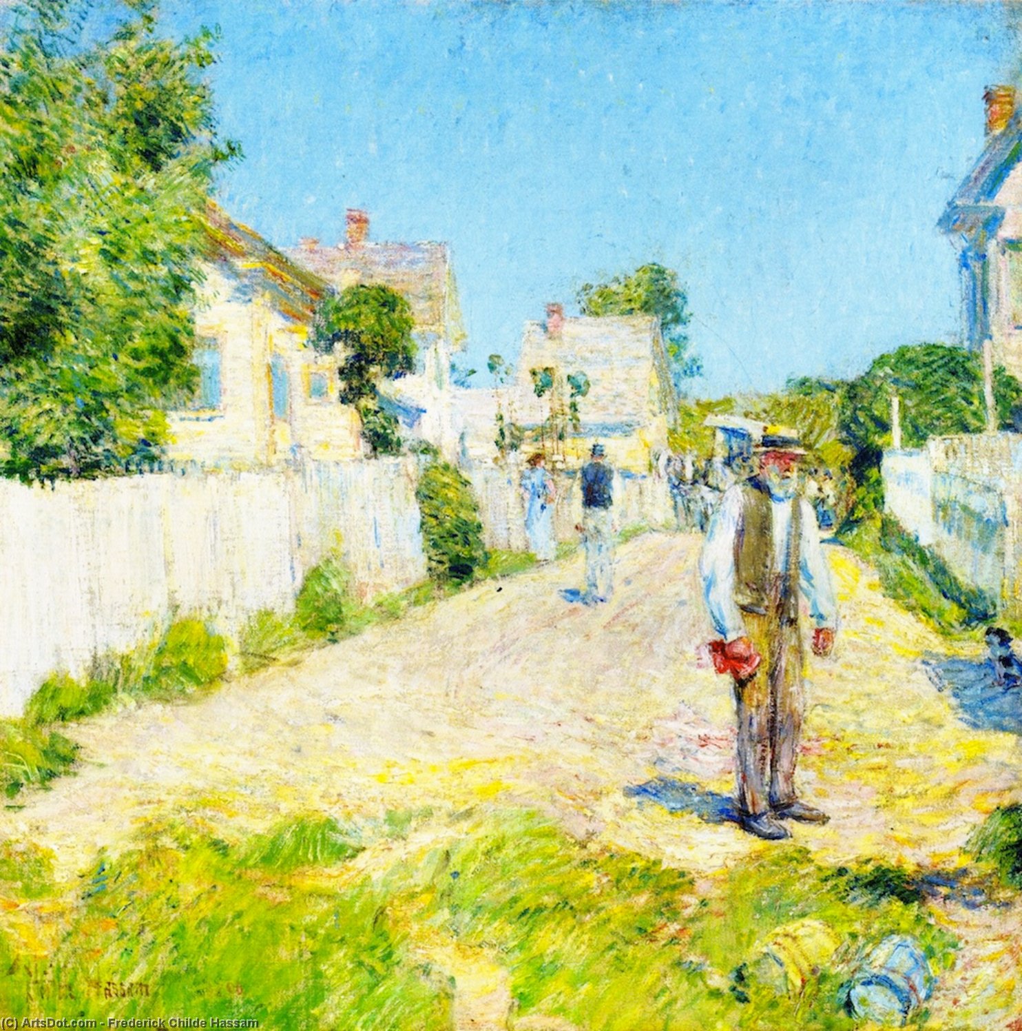 Buy Museum Art Reproductions Street in Gloucester, 1896 by Frederick Childe Hassam (1859-1935, United States) | ArtsDot.com