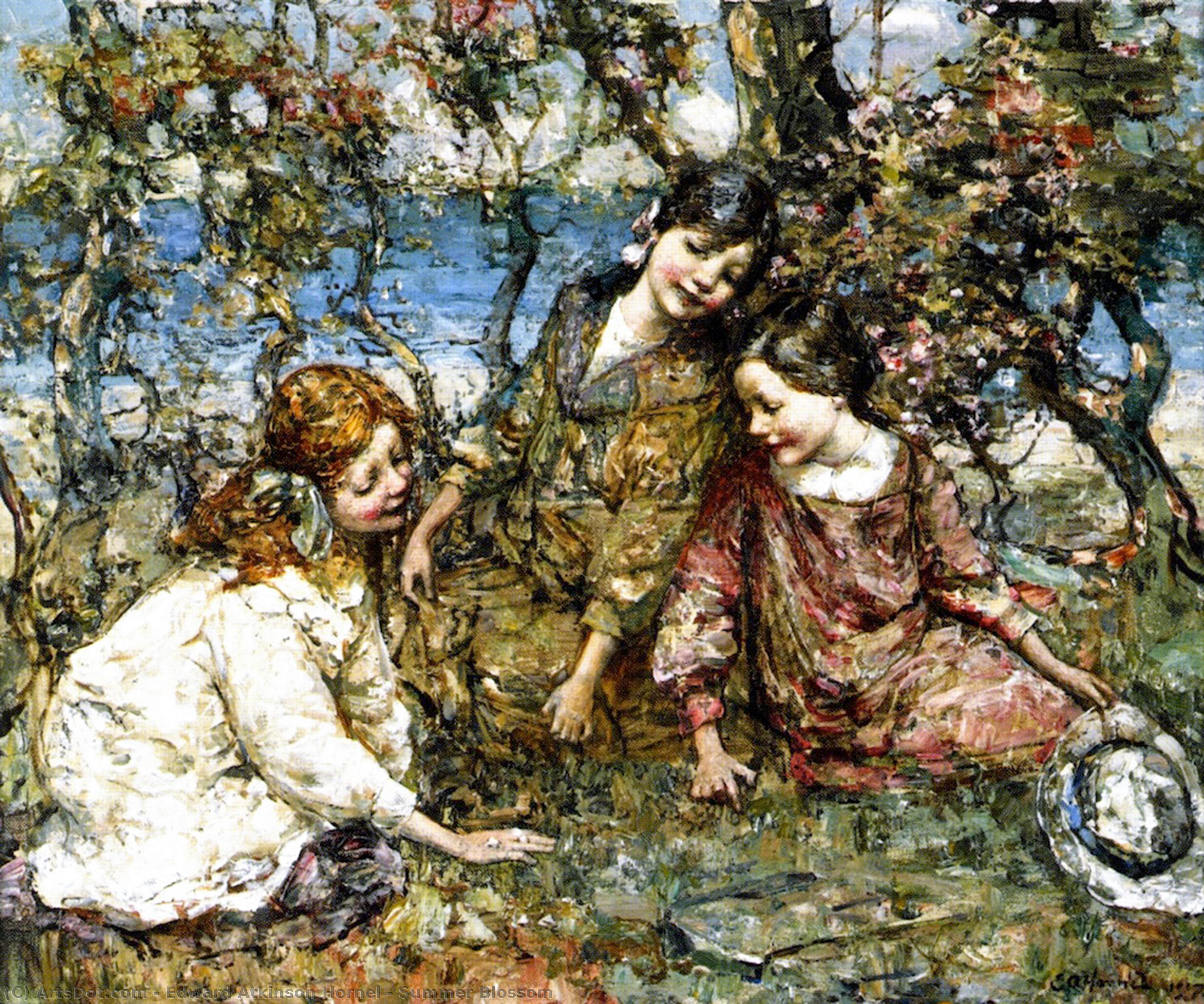 Order Paintings Reproductions Summer Blossom, 1917 by Edward Atkinson Hornel (1864-1933, Australia) | ArtsDot.com