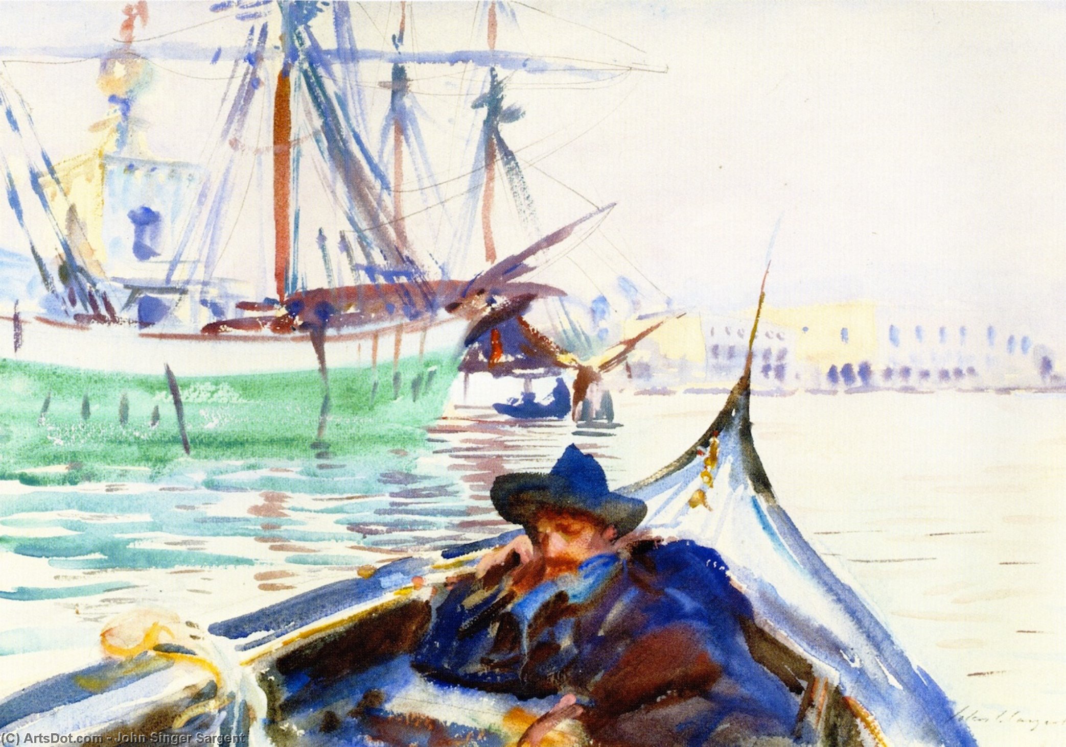 Buy Museum Art Reproductions A Summer Day on the Giudecca, Venice (also known as The Giudecca), 1907 by John Singer Sargent (1856-1925, Italy) | ArtsDot.com