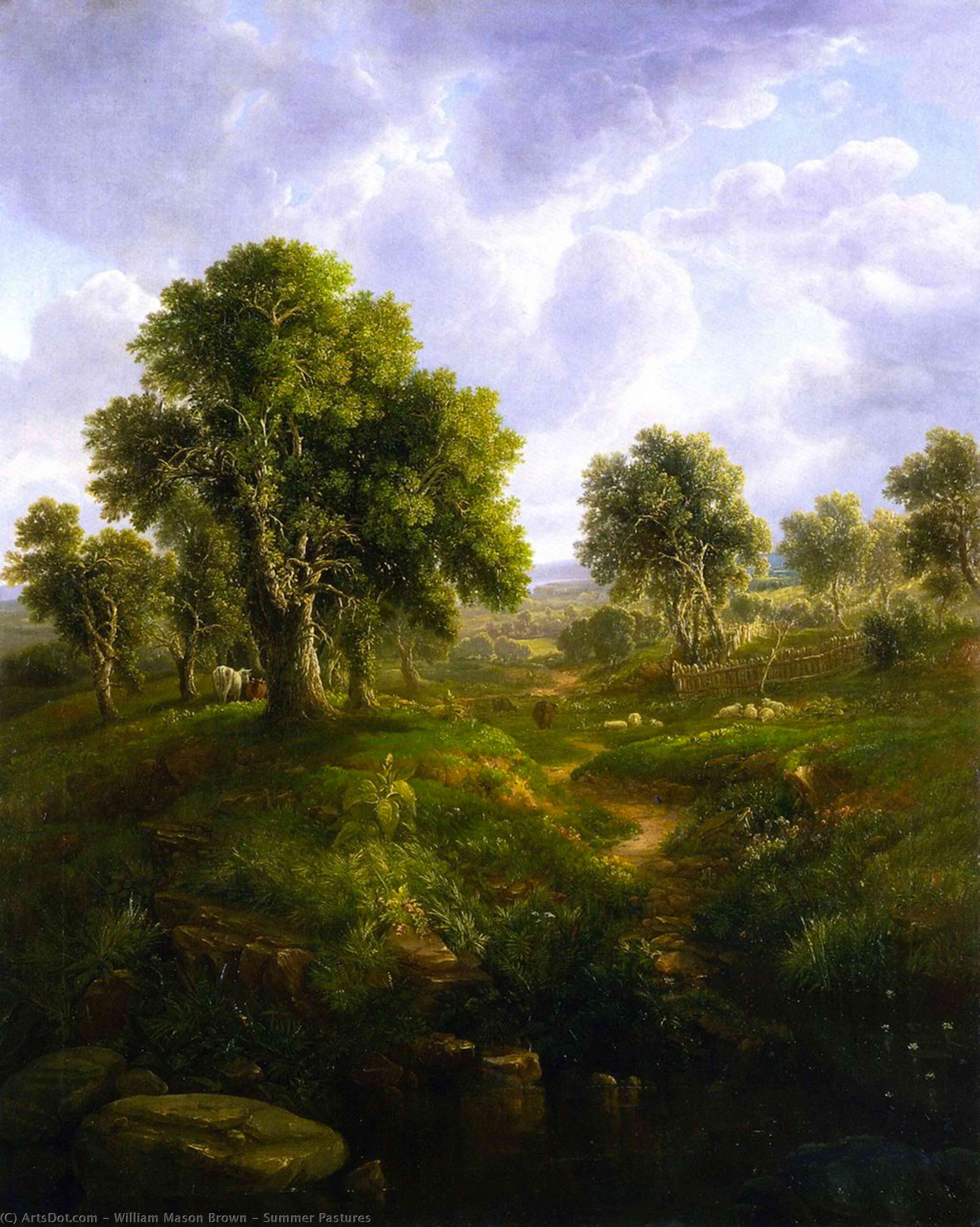 Order Paintings Reproductions Summer Pastures, 1856 by William Mason Brown (1828-1898, United States) | ArtsDot.com