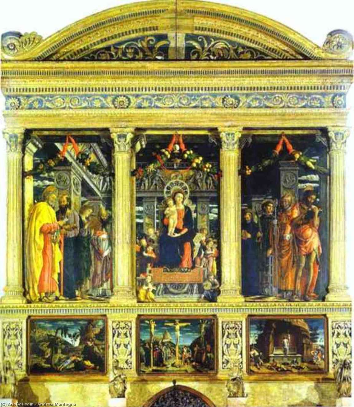 Buy Museum Art Reproductions San Zeno Polyptych, 1457 by Andrea Mantegna (1431-1506, Italy) | ArtsDot.com