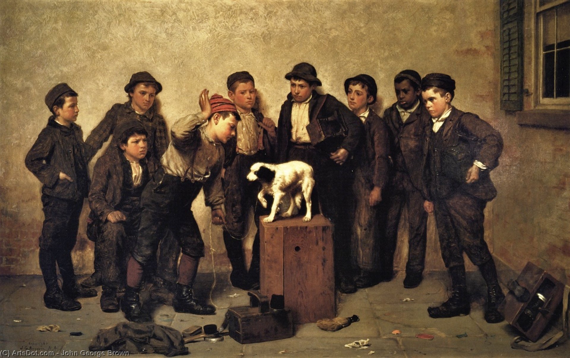 Buy Museum Art Reproductions Teaching Tricks (also known as Training the Dog), 1892 by John George Brown (1831-1913, United Kingdom) | ArtsDot.com