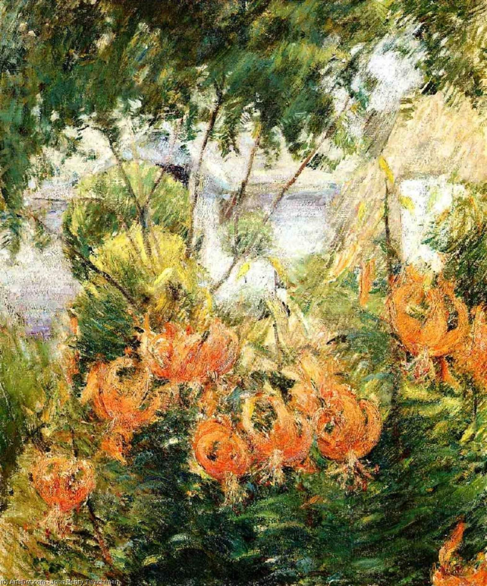 Buy Museum Art Reproductions Tiger Lilies, 1896 by John Henry Twachtman (1853-1902, United States) | ArtsDot.com