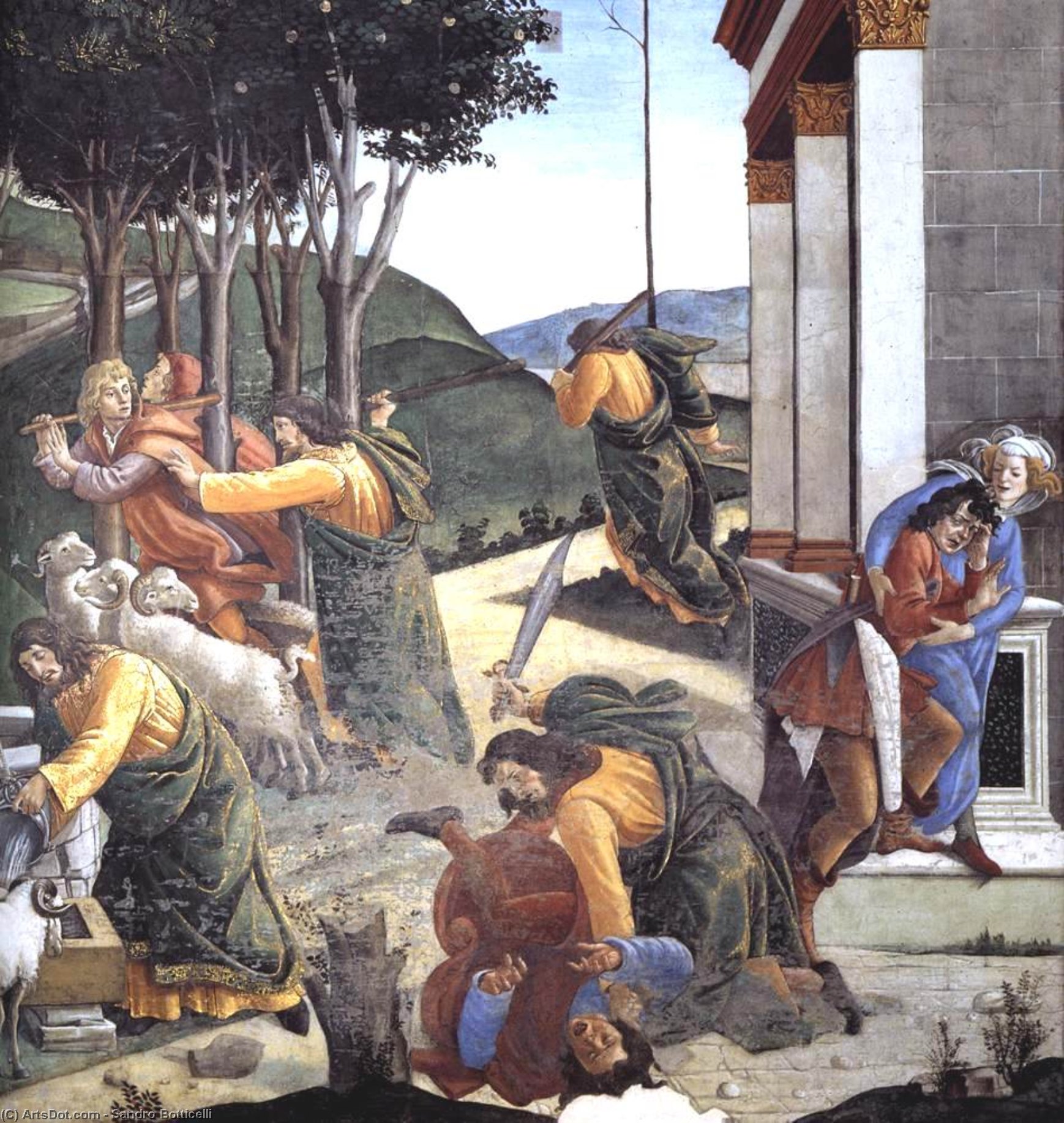 Order Artwork Replica The Trials and Calling of Moses (detail 7) (Cappella Sistina, Vatican), 1481 by Sandro Botticelli (1445-1510, Italy) | ArtsDot.com