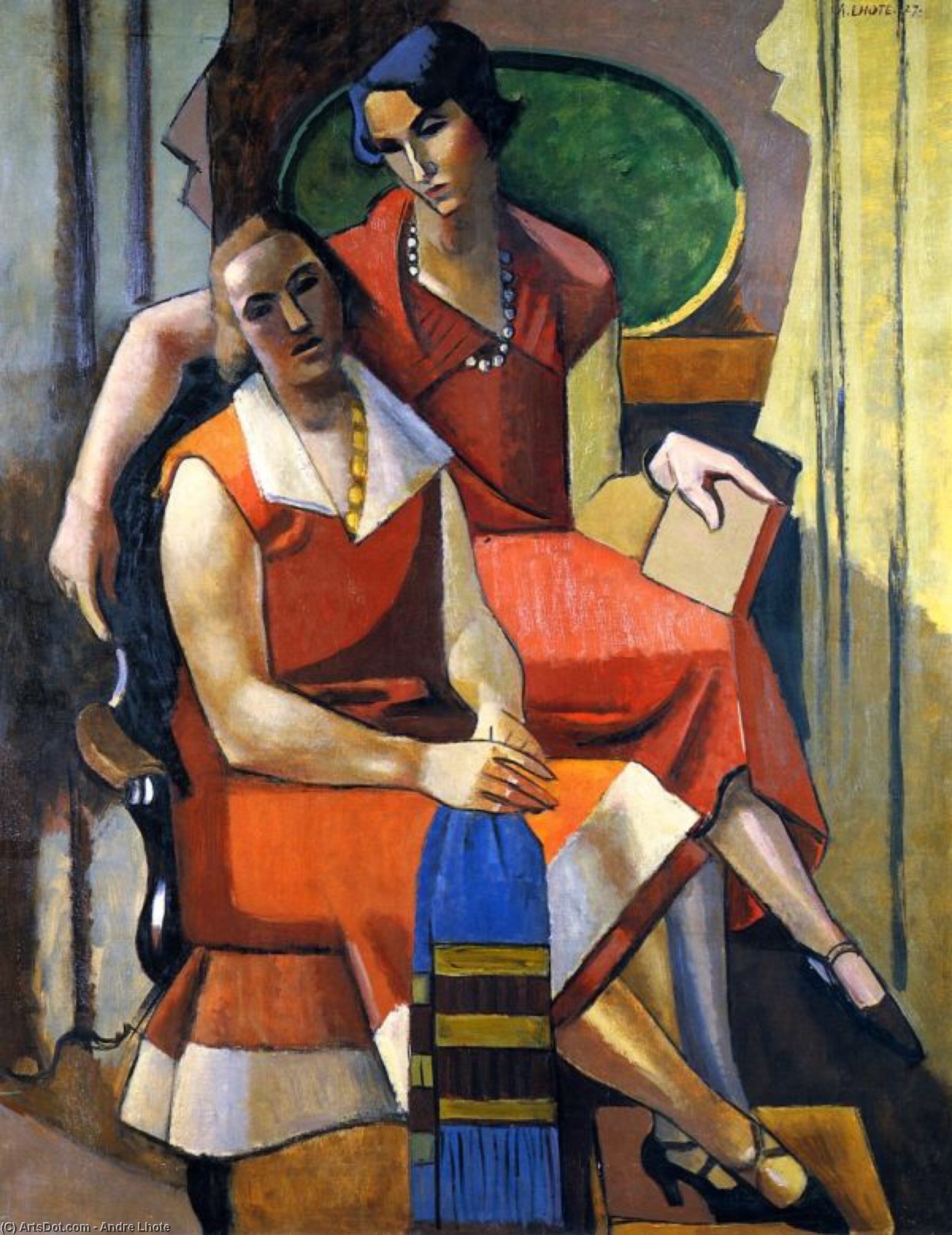 顺序 油畫 两名之友。, 1927 通过 Andre Lhote (灵感来自) (1885-1962, France) | ArtsDot.com