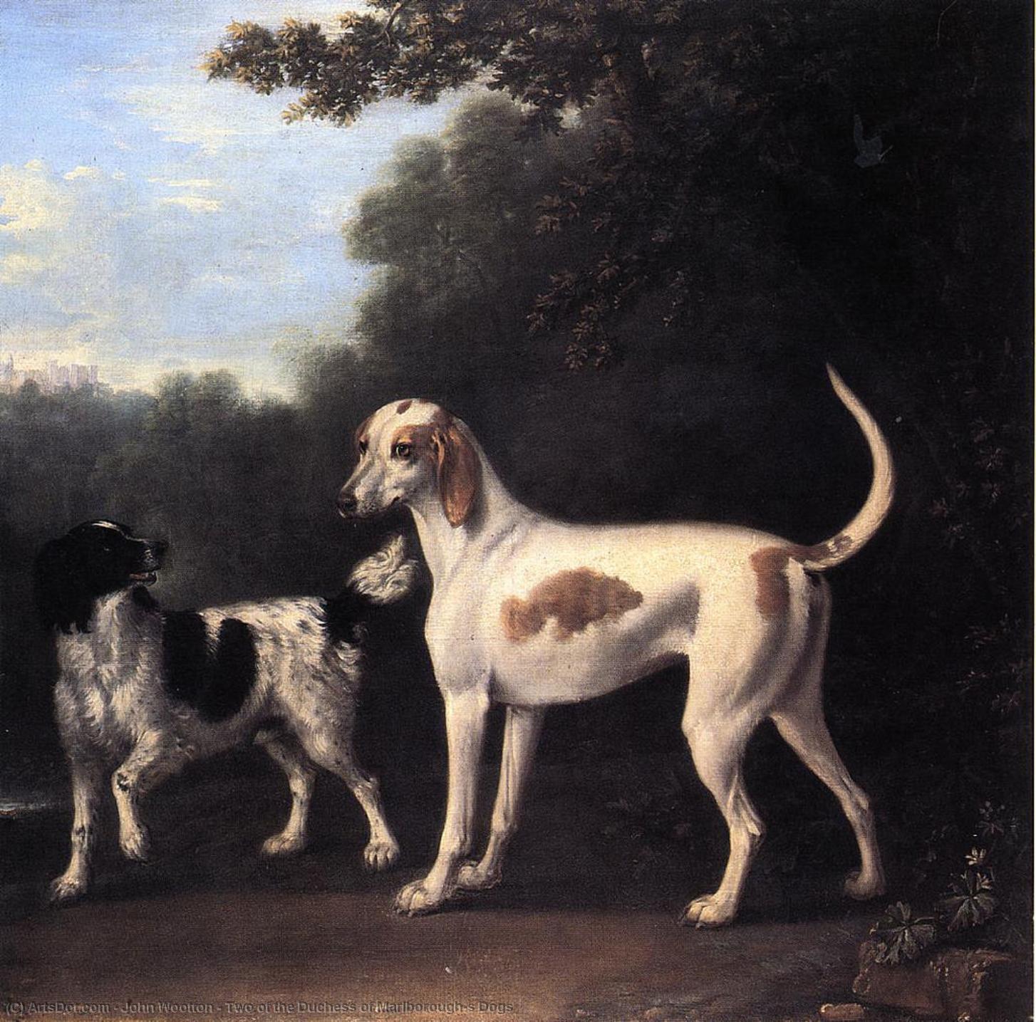 Order Art Reproductions Two of the Duchess of Marlborough`s Dogs, 1736 by John Wootton (1682-1764, United Kingdom) | ArtsDot.com