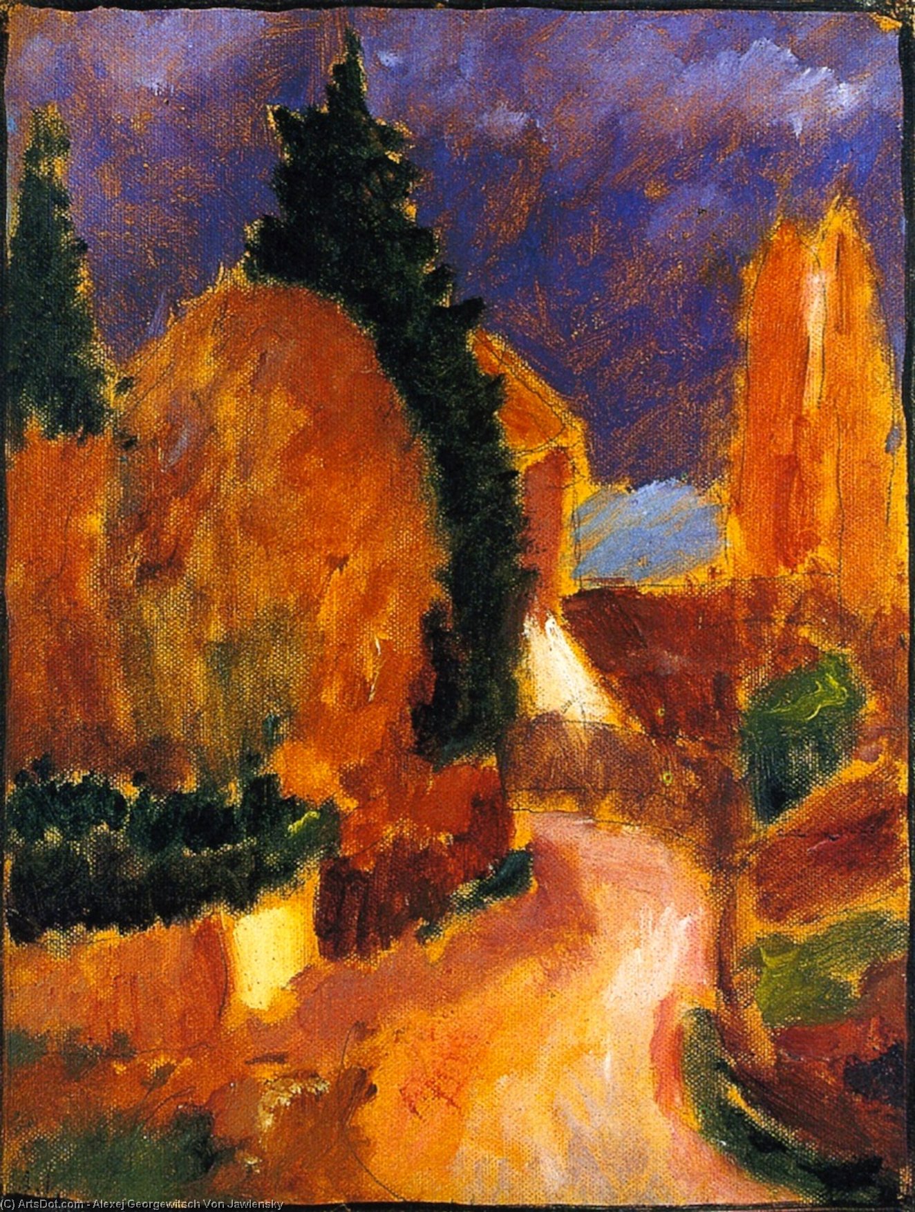 Order Art Reproductions Variation: The Road, Mother of All Variations, 1914 by Alexej Georgewitsch Von Jawlensky (1864-1941, Russia) | ArtsDot.com