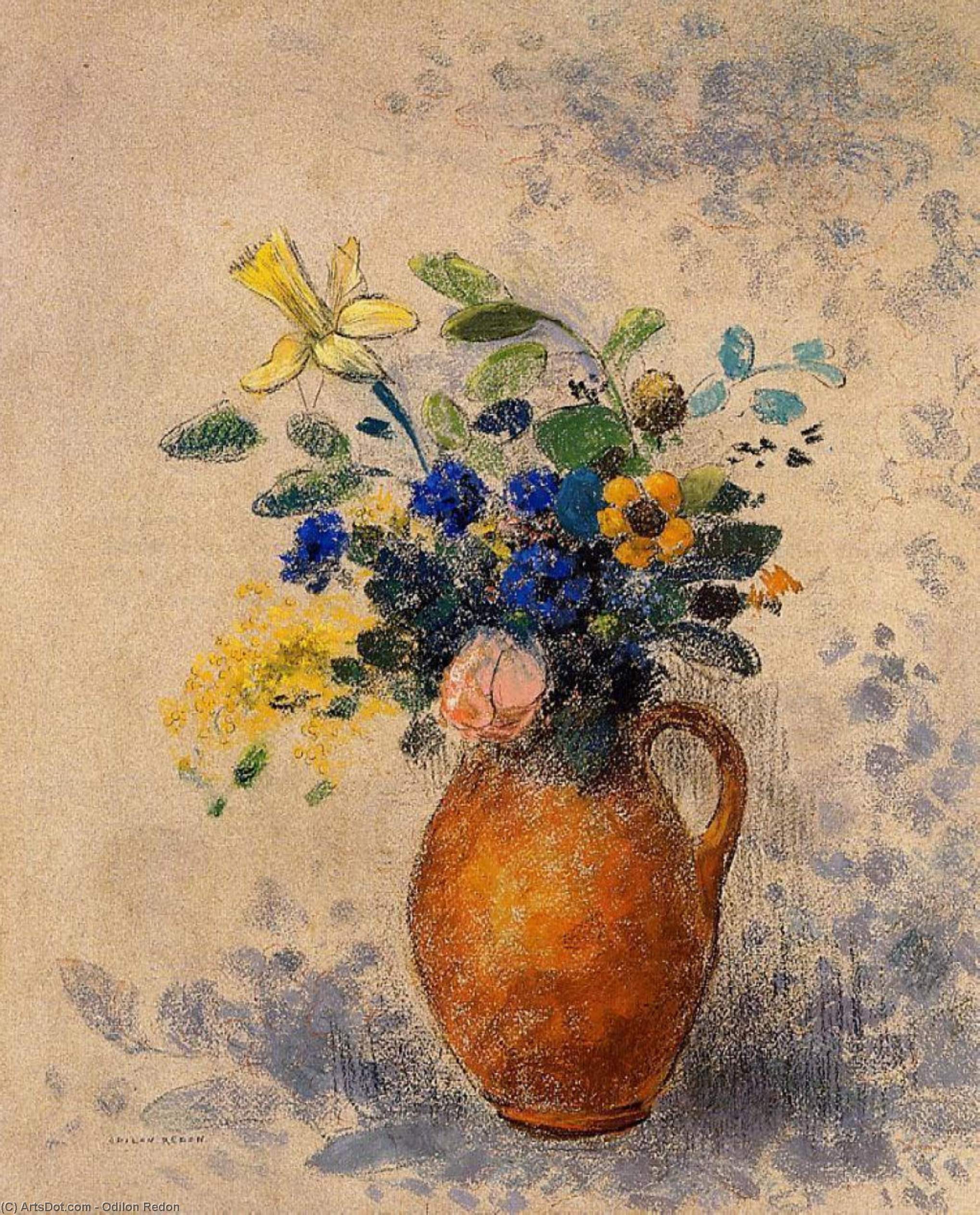 Buy Museum Art Reproductions Vase of Flowers (15) by Odilon Redon (1840-1916, France) | ArtsDot.com