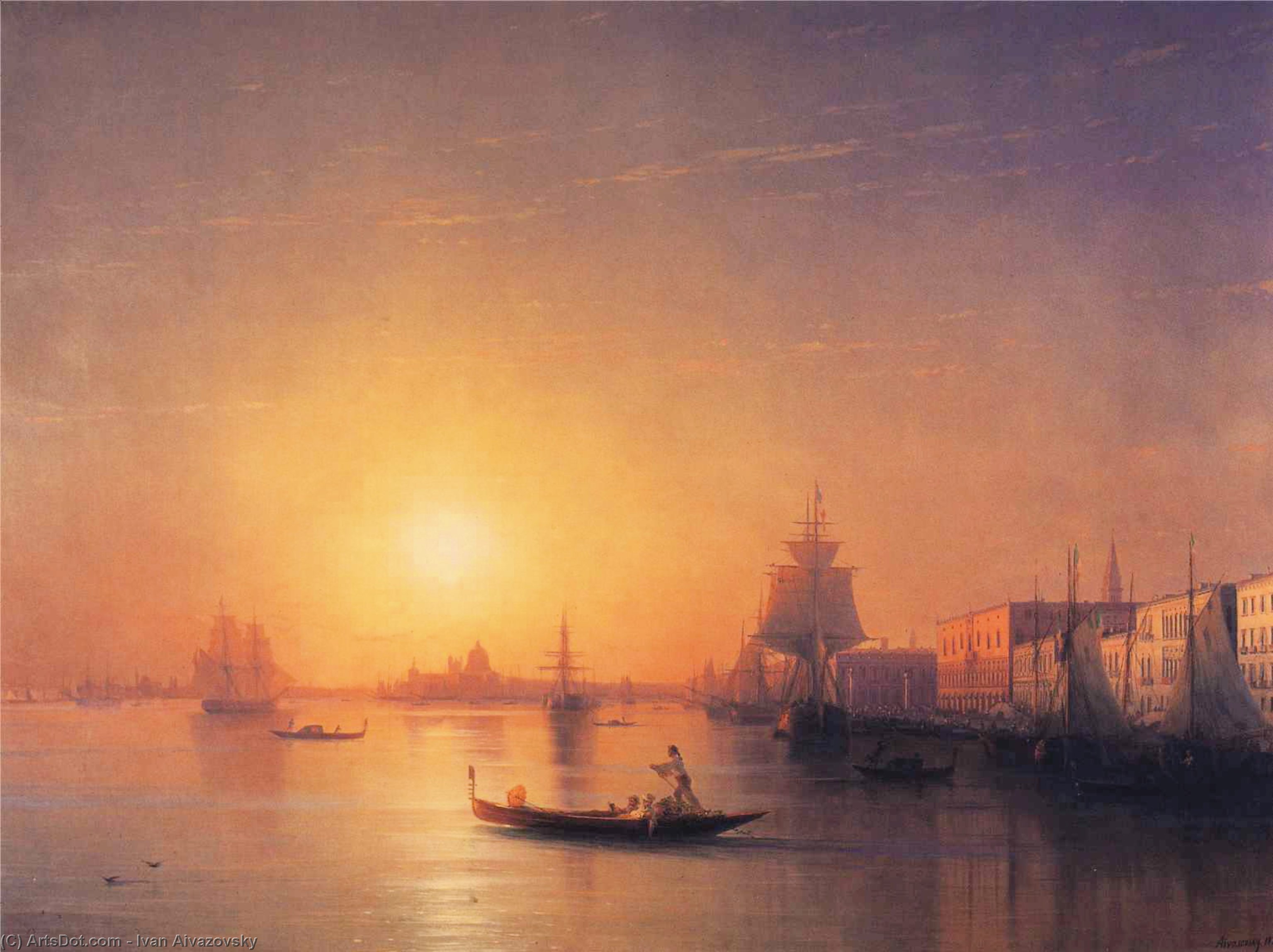 Buy Museum Art Reproductions Venice, 1874 by Ivan Aivazovsky (1817-1900, Russia) | ArtsDot.com
