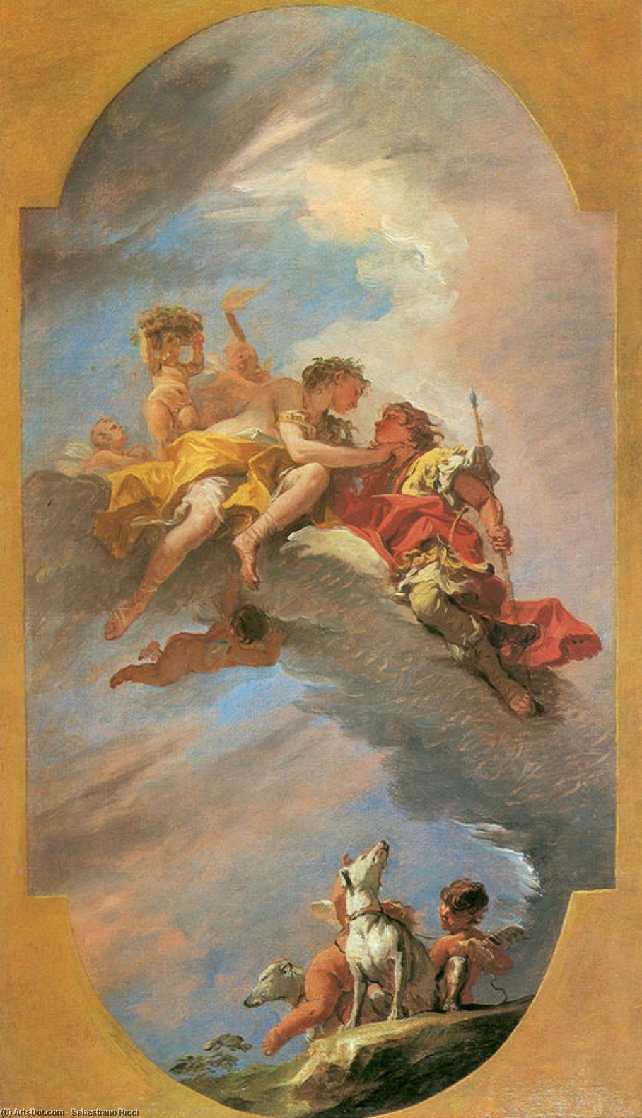 Order Oil Painting Replica Venus and Adonis, 1705 by Sebastiano Ricci (1659-1734, Italy) | ArtsDot.com