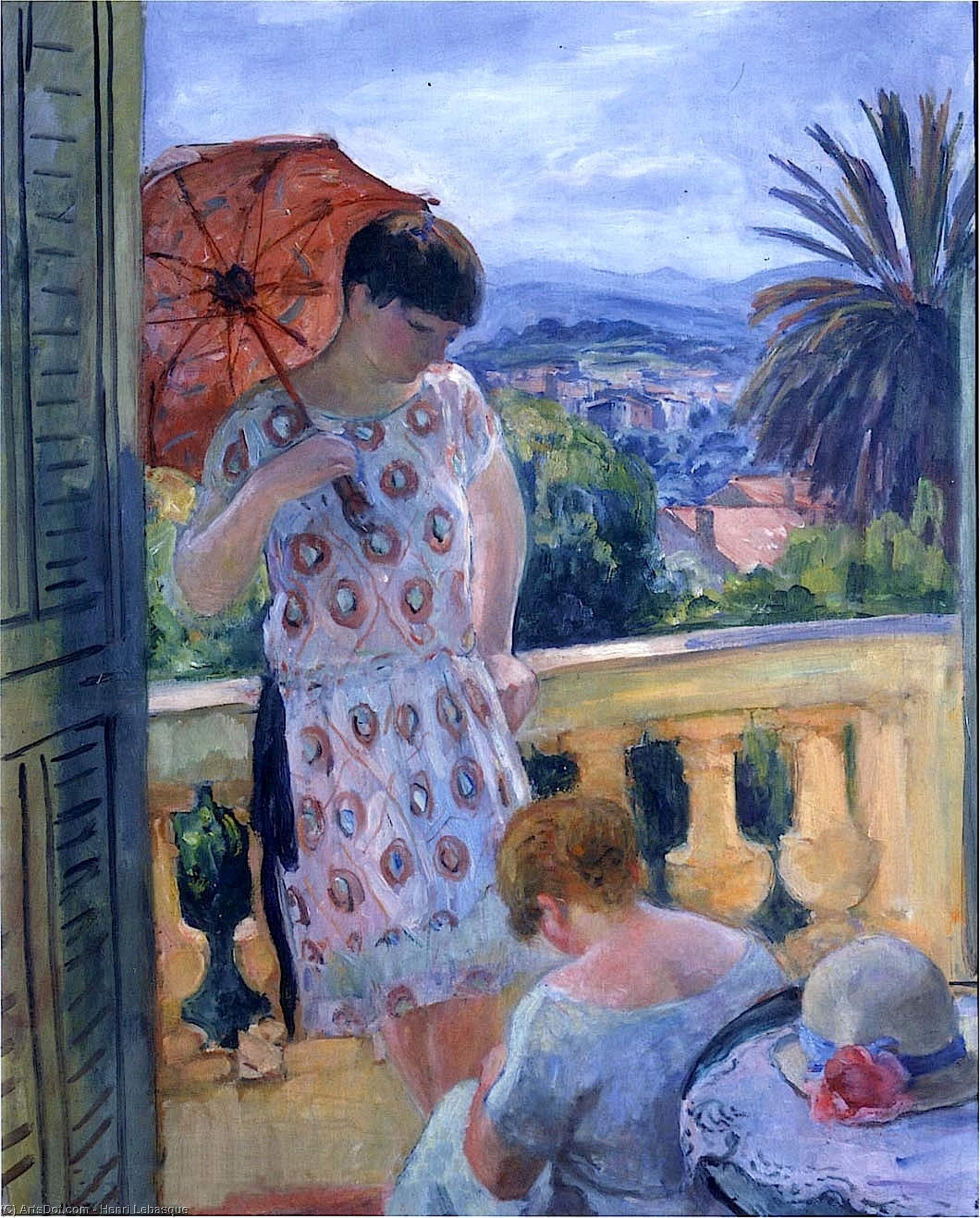 Order Oil Painting Replica View of Esterel from the Balcony, 1916 by Henri Lebasque (1865-1937, France) | ArtsDot.com