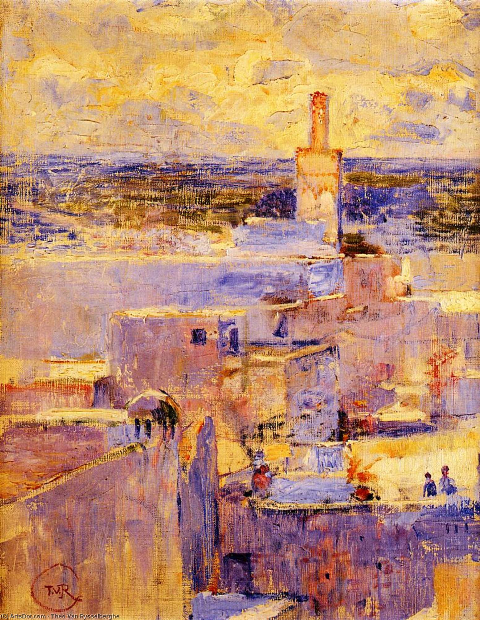 Order Oil Painting Replica View of Meknes, Morocco, 1887 by Theo Van Rysselberghe (1862-1926, Belgium) | ArtsDot.com
