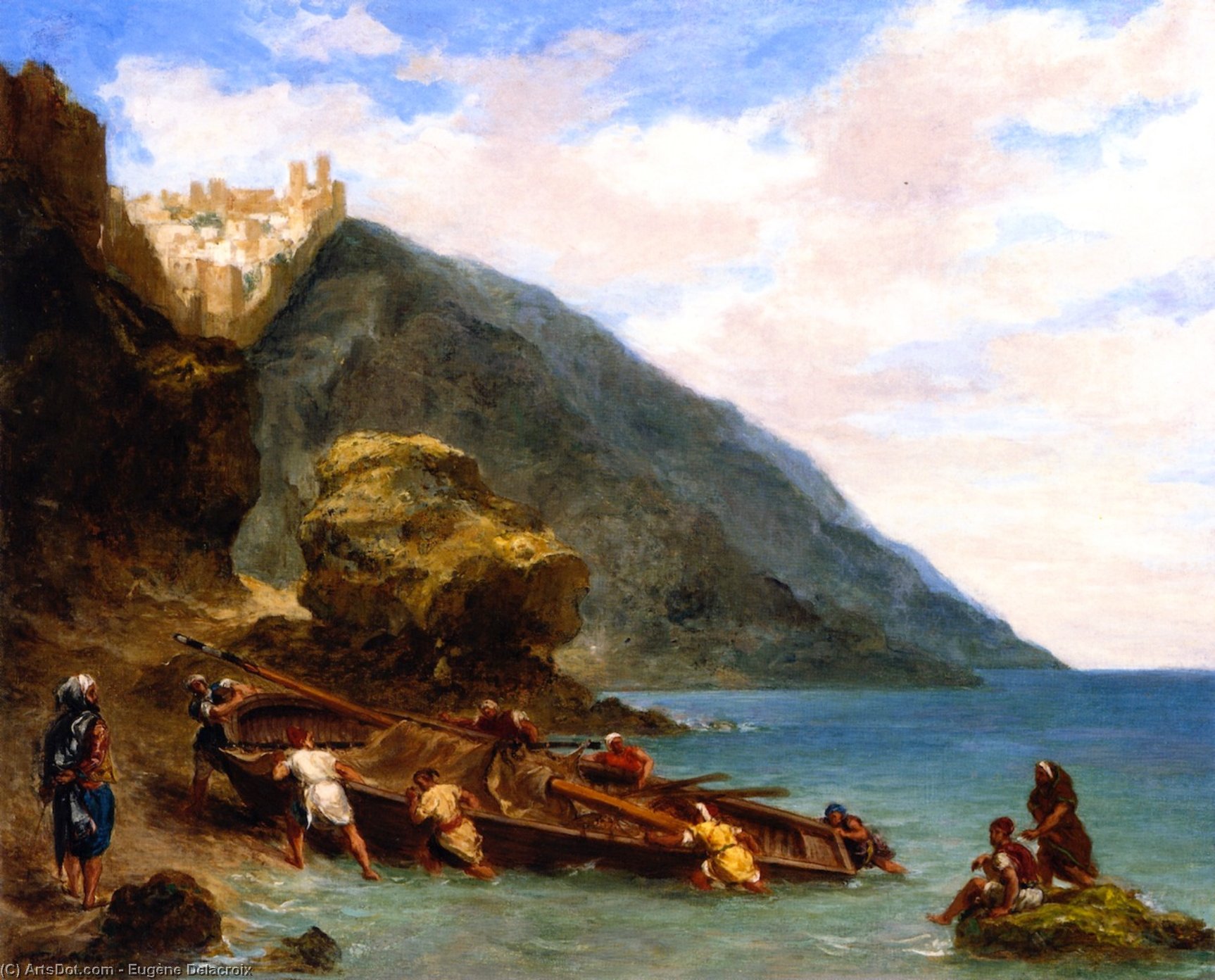 Order Artwork Replica View of Tangier from the Seashore, 1858 by Eugène Delacroix (1798-1863, France) | ArtsDot.com