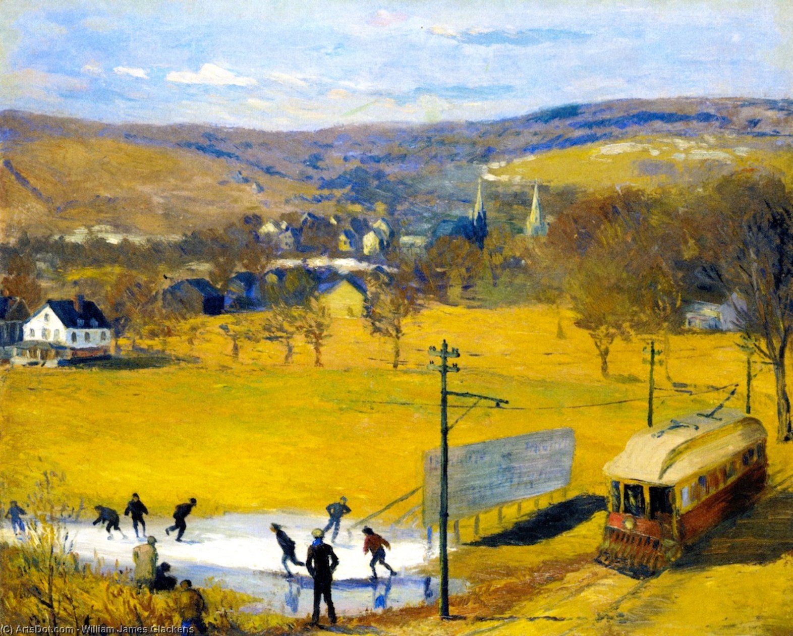 Order Oil Painting Replica View of West Hartford, 1907 by William James Glackens (1870-1938, United States) | ArtsDot.com