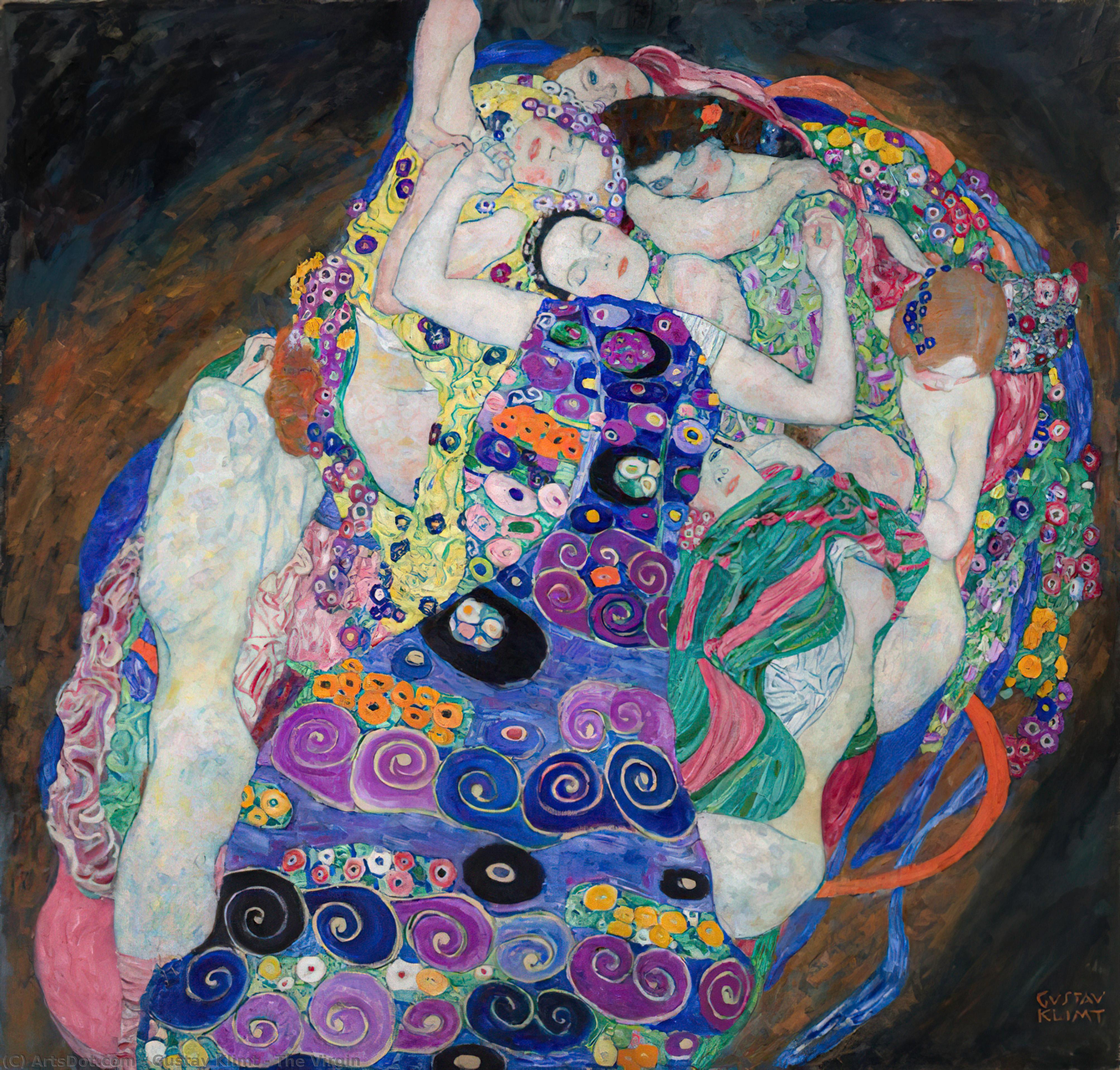 顺序 手工油畫 处女, 1913 通过 Gustave Klimt (1862-1918, Austria) | ArtsDot.com