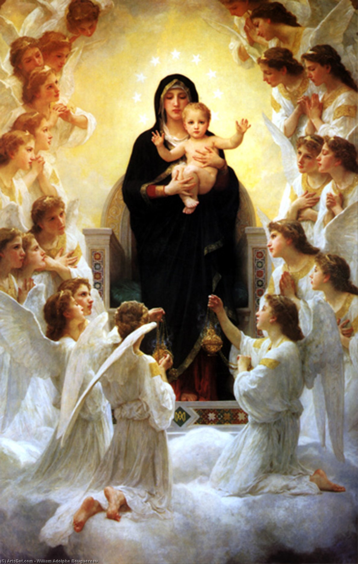 Order Paintings Reproductions The Virgin With Angels, 1900 by William Adolphe Bouguereau (1825-1905, France) | ArtsDot.com