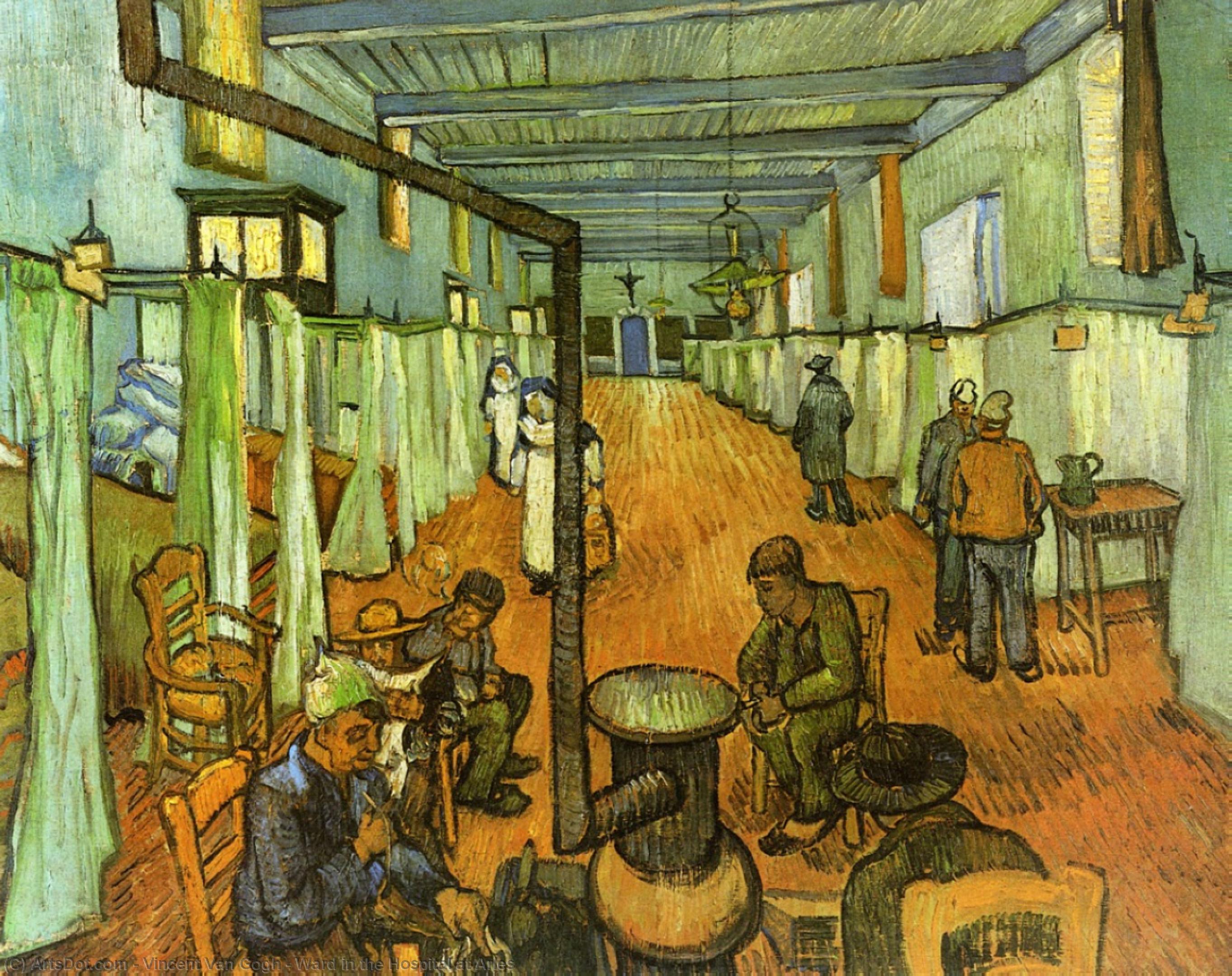 Order Art Reproductions Ward in the Hospital at Arles, 1889 by Vincent Van Gogh (1853-1890, Netherlands) | ArtsDot.com