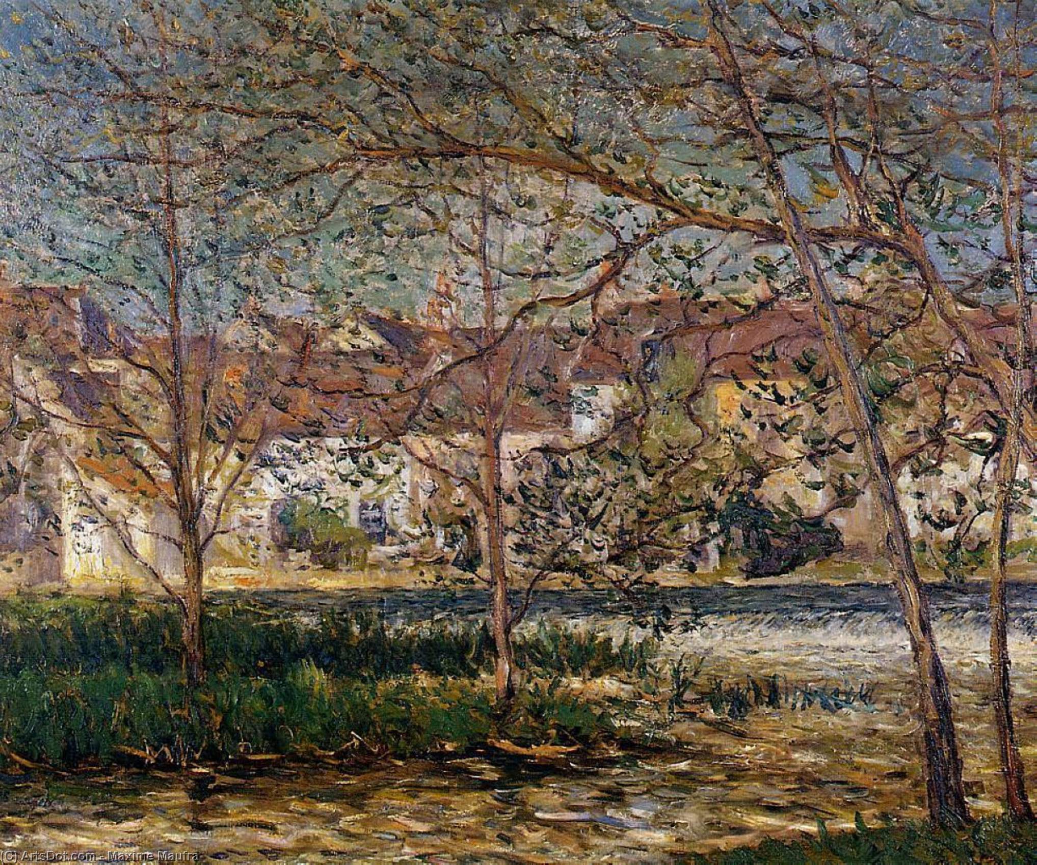 Order Oil Painting Replica The Waterfall - Nemours by Maxime Emile Louis Maufra (1861-1918) | ArtsDot.com