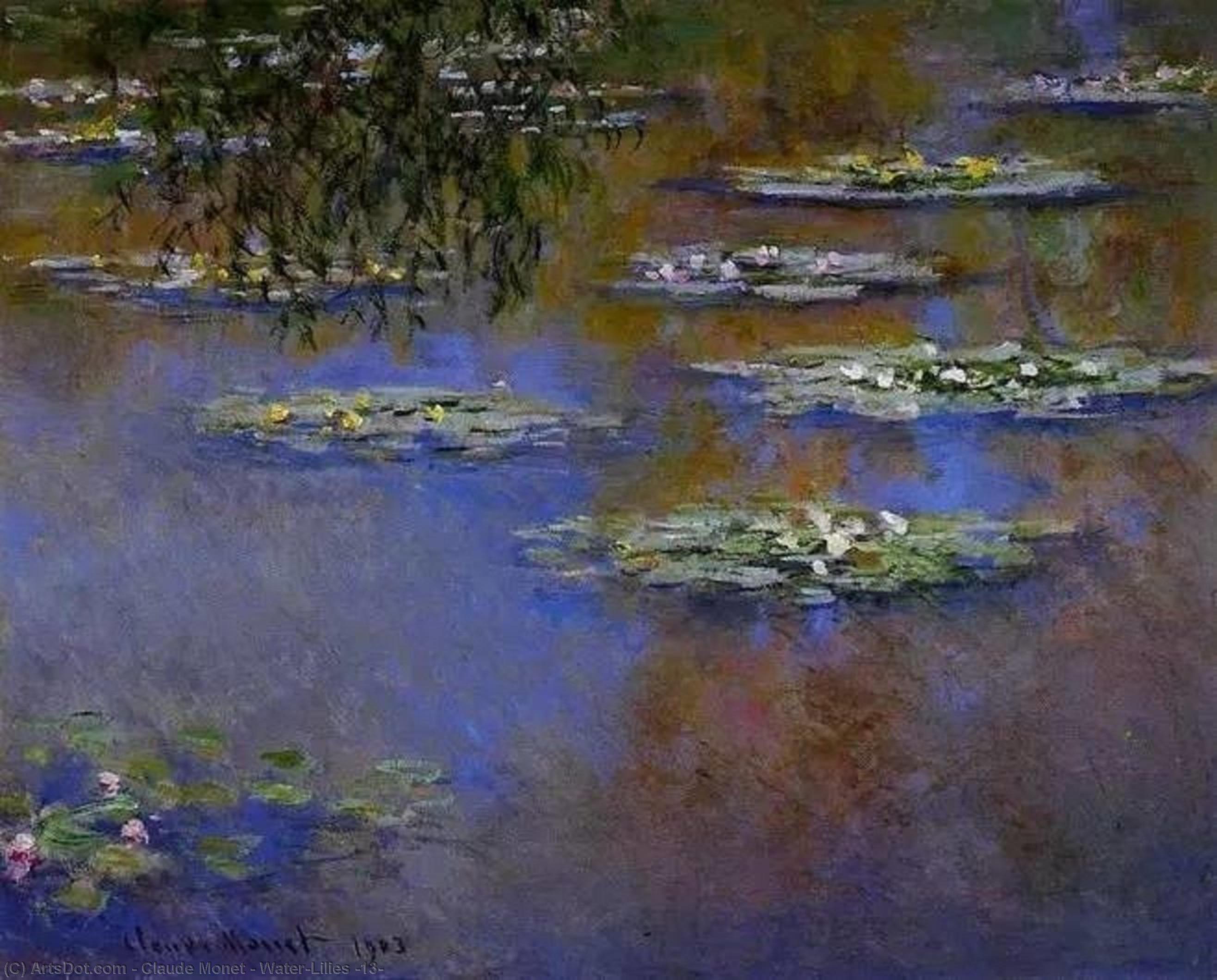 Order Paintings Reproductions Water-Lilies (13), 1903 by Claude Monet (1840-1926, France) | ArtsDot.com