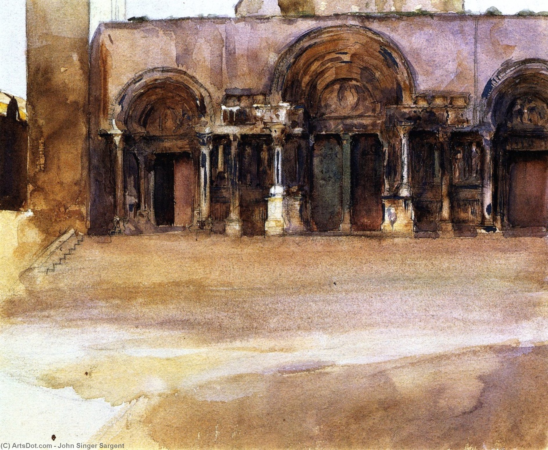 Buy Museum Art Reproductions The West Portals of Saint-Gilles-du-Gard, 1880 by John Singer Sargent (1856-1925, Italy) | ArtsDot.com