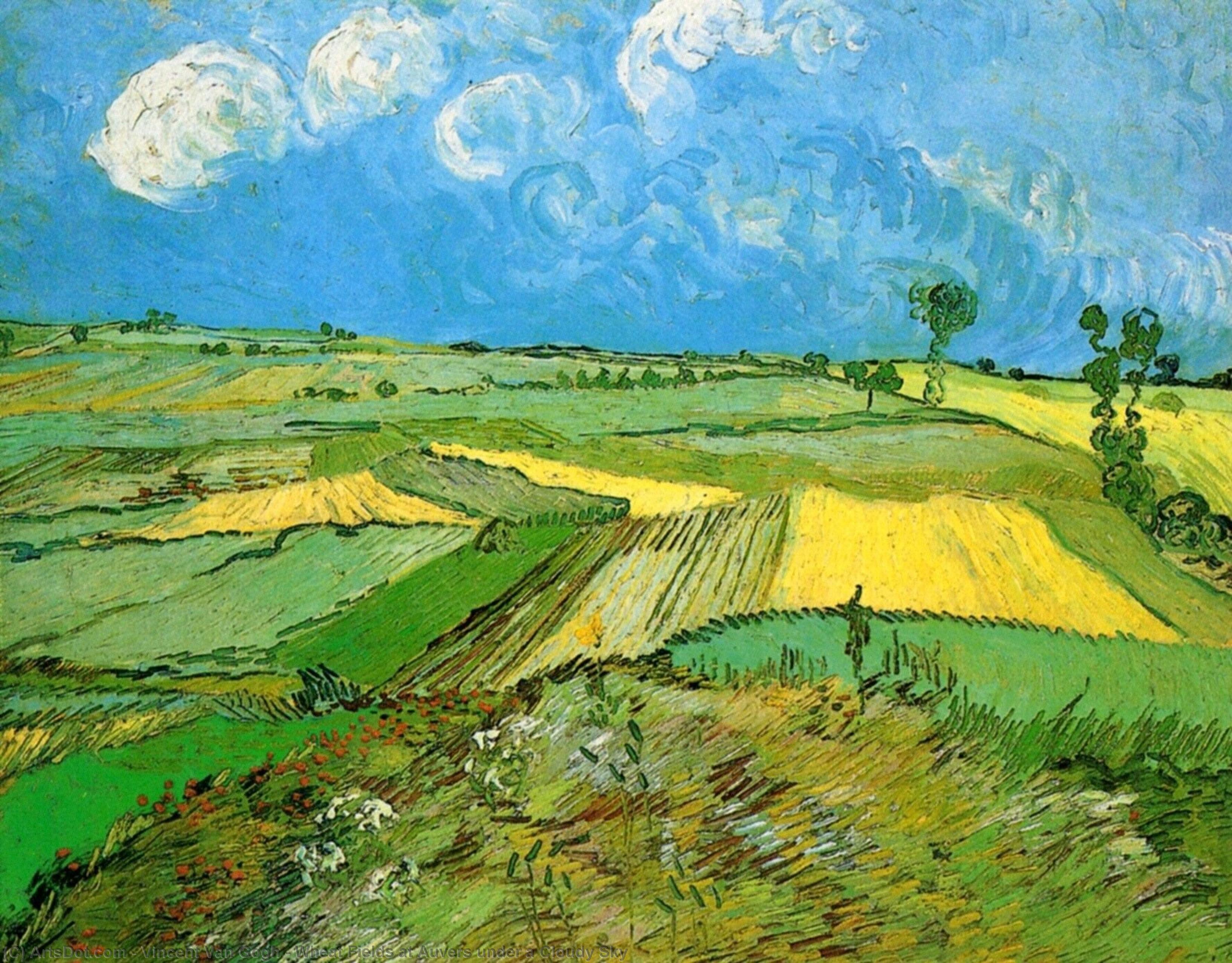 Order Artwork Replica Wheat Fields at Auvers under a Cloudy Sky, 1890 by Vincent Van Gogh (1853-1890, Netherlands) | ArtsDot.com