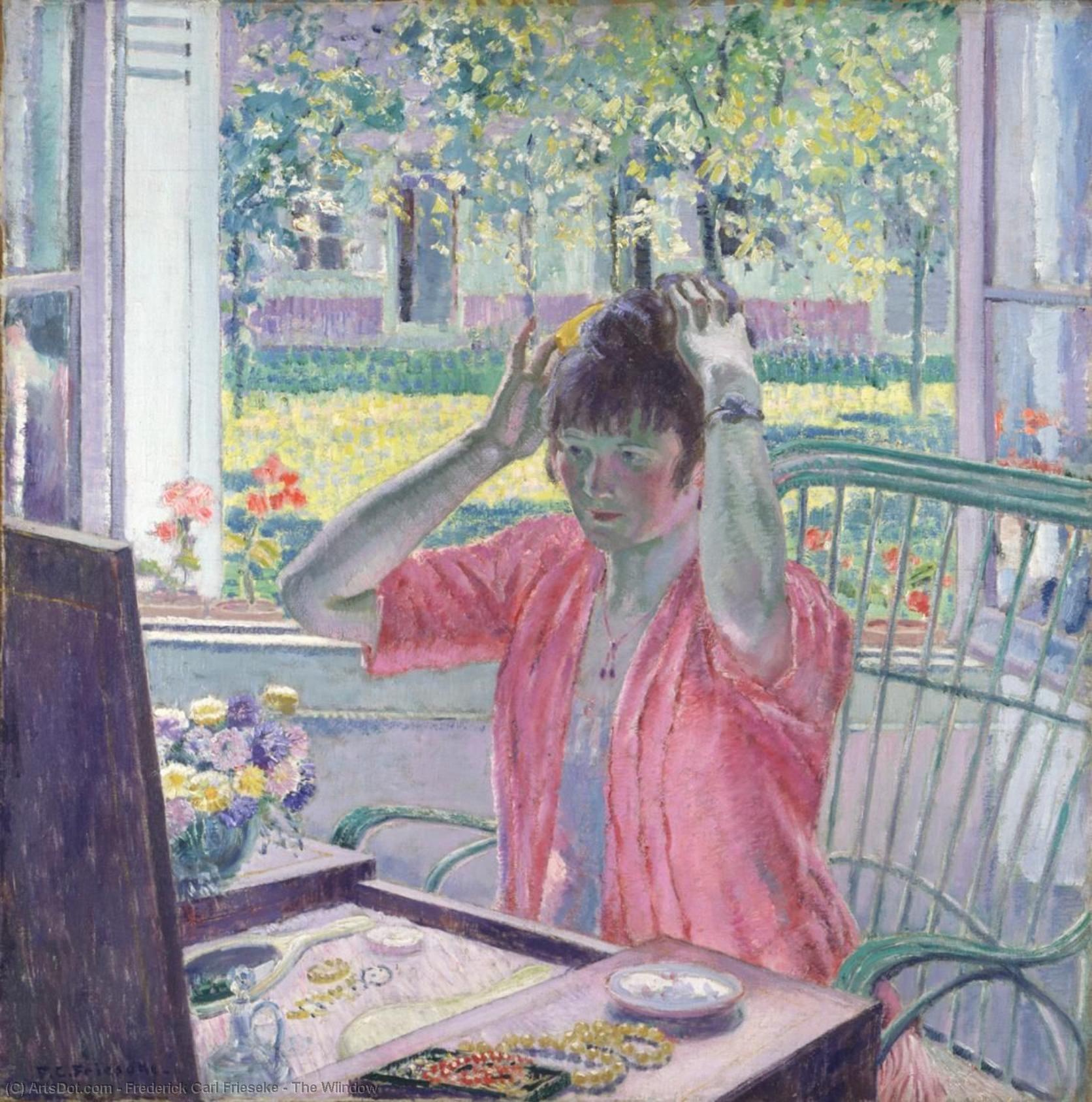 Buy Museum Art Reproductions The Wiindow, 1915 by Frederick Carl Frieseke (1874-1939, United States) | ArtsDot.com