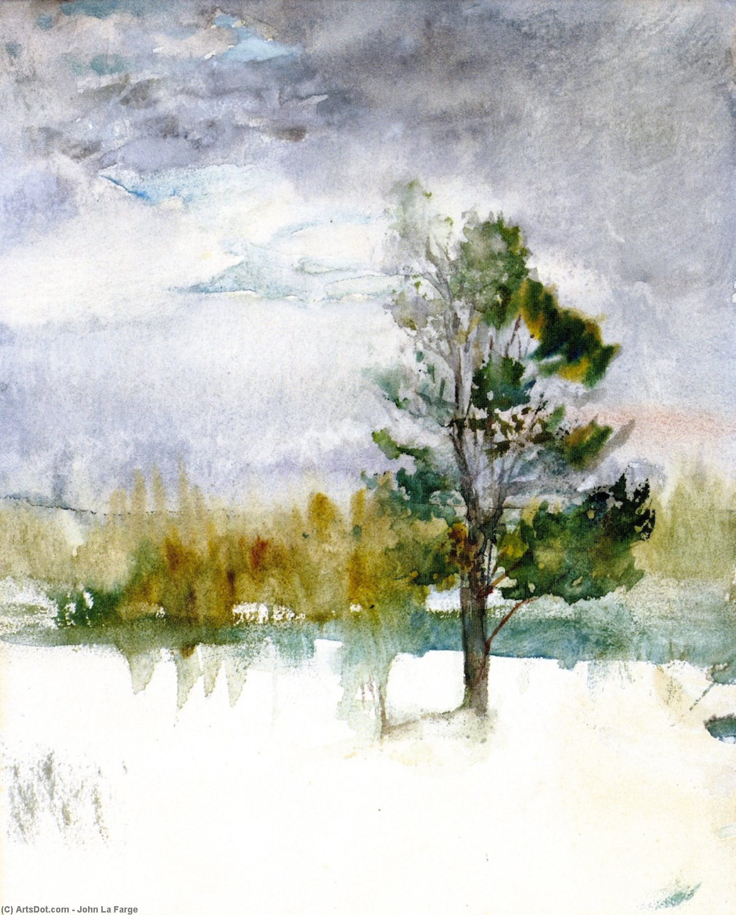 Order Oil Painting Replica Winter Evening Sky, 1878 by John La Farge (1835-1910, United States) | ArtsDot.com