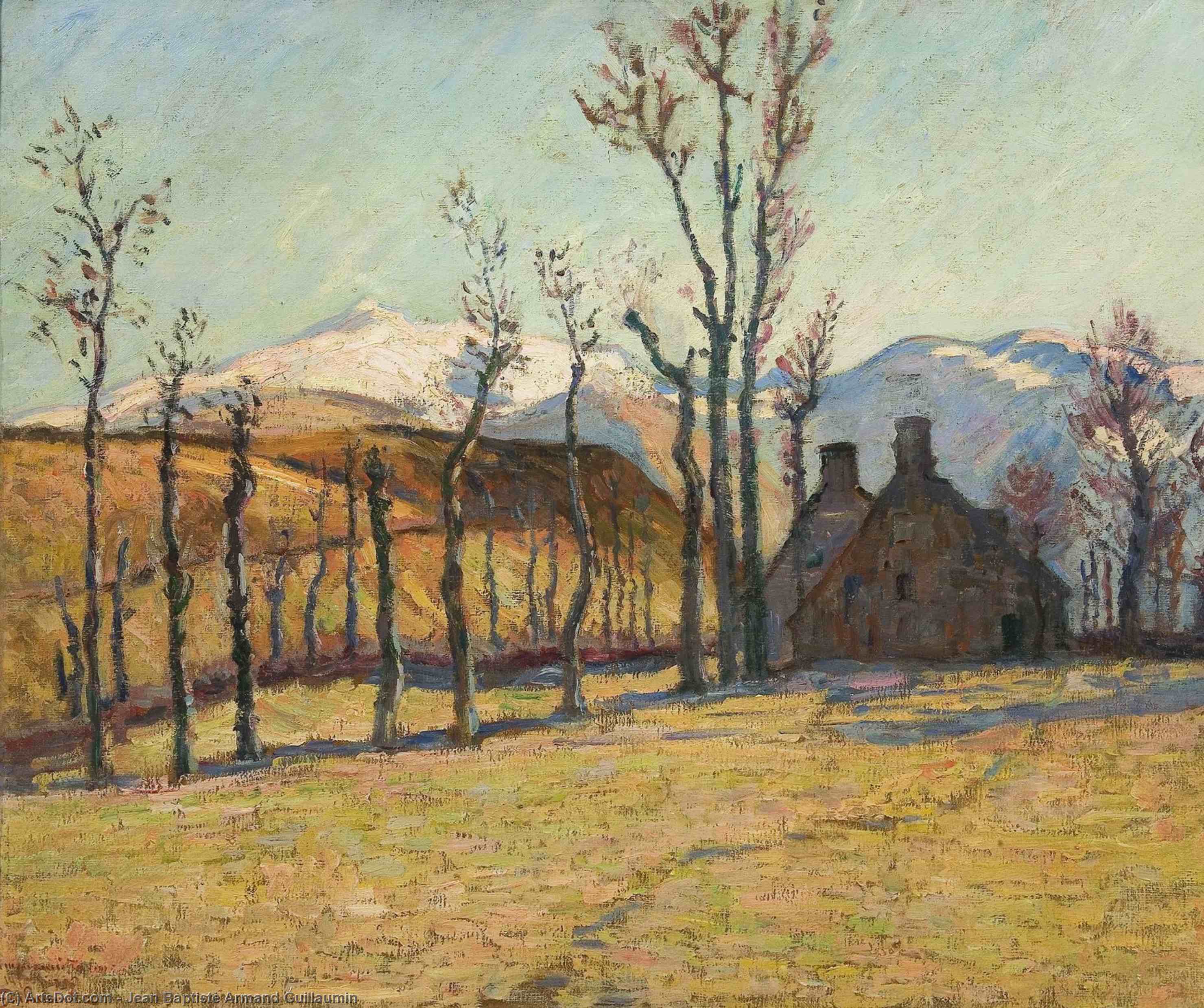 Order Paintings Reproductions Winter in Saint Sauves (also known as Auvergne), 1900 by Jean Baptiste Armand Guillaumin (1841-1927, France) | ArtsDot.com