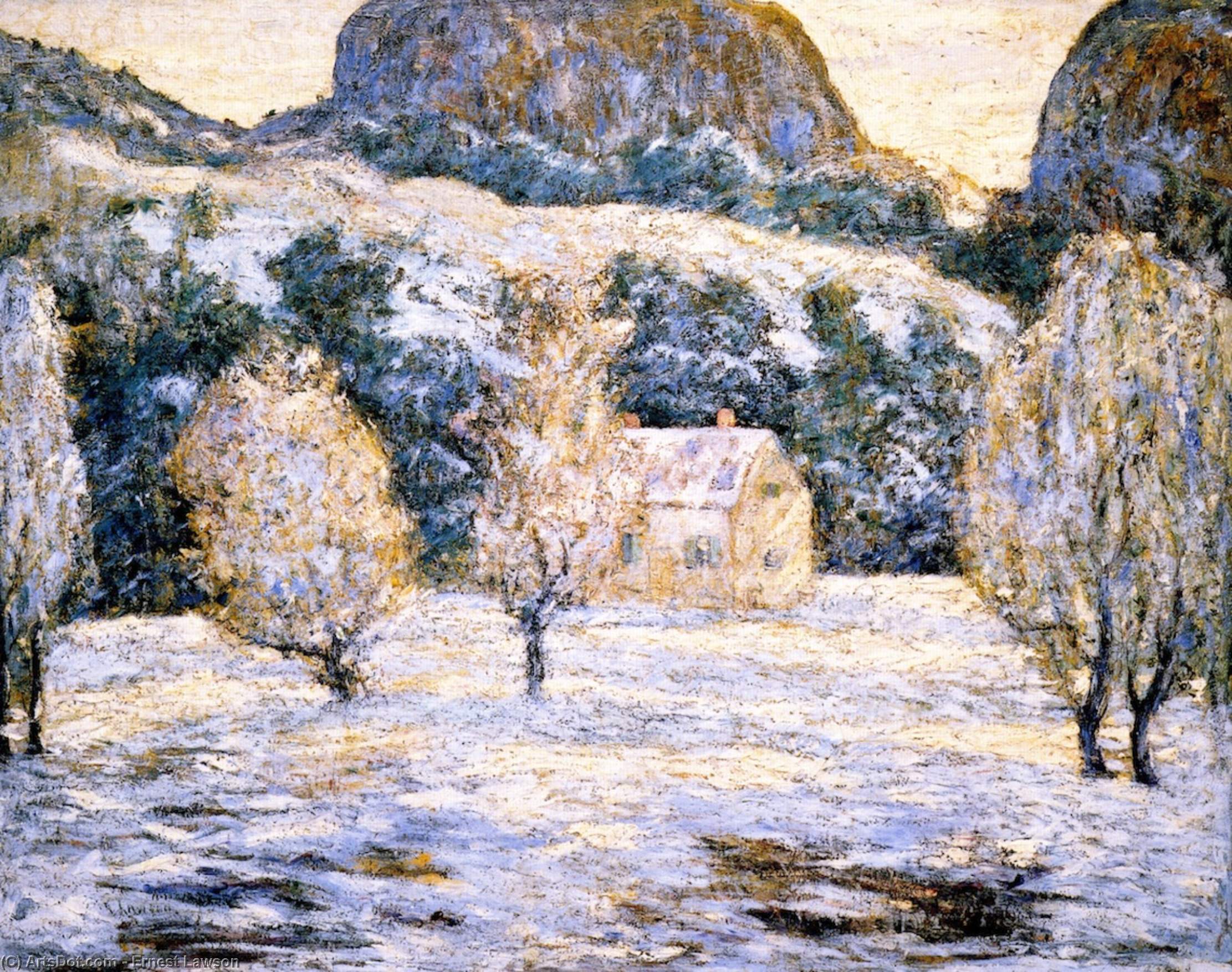 Compra Riproduzioni D'arte Del Museo Paesaggio invernale (noto anche come alberi in nBlossom), 1920 di Ernest Lawson (1873-1939, Canada) | ArtsDot.com