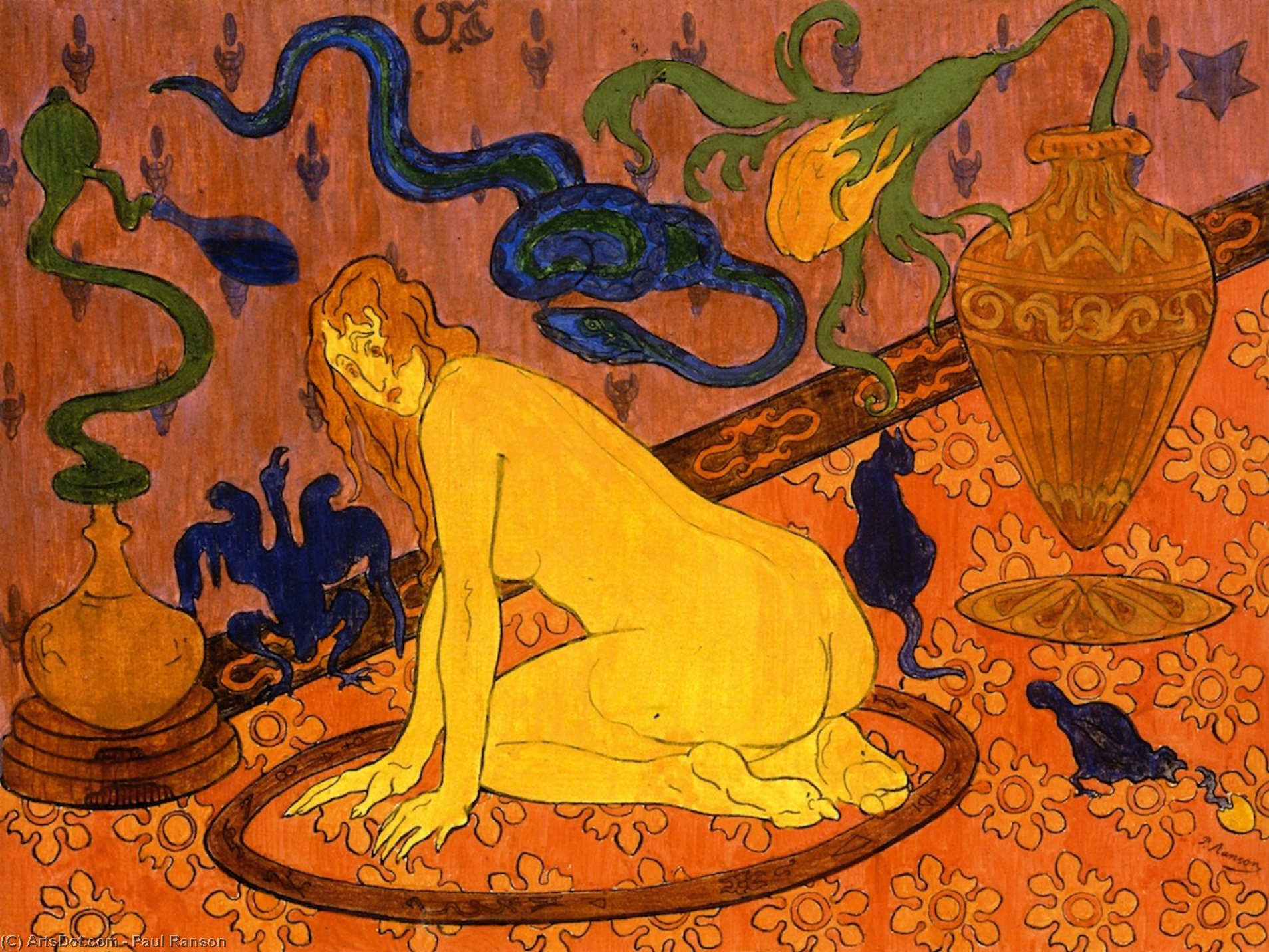 Buy Museum Art Reproductions The Witch in Her Circle, 1892 by Paul Ranson | ArtsDot.com