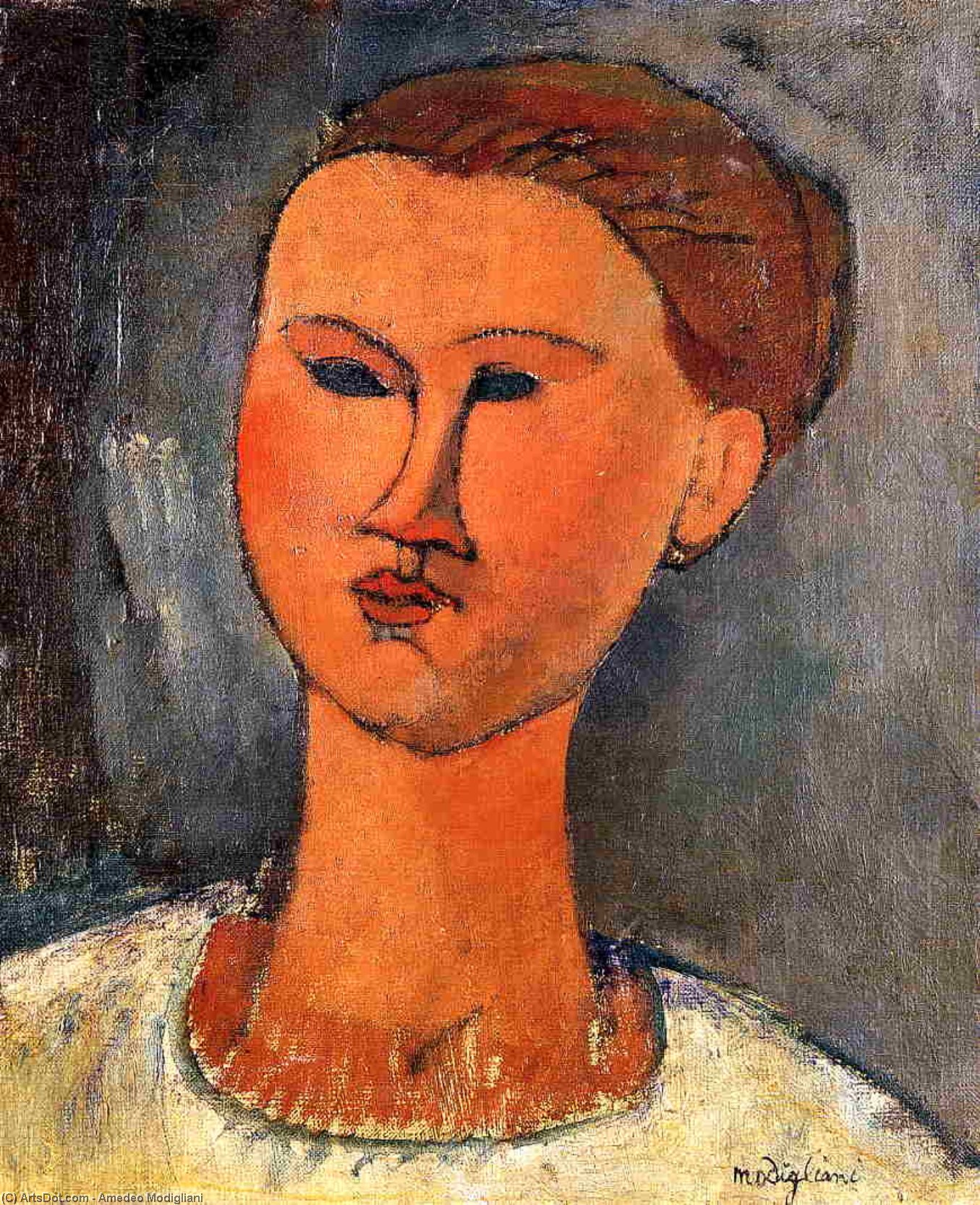 Order Oil Painting Replica Woman`s Head, 1915 by Amedeo Modigliani | ArtsDot.com