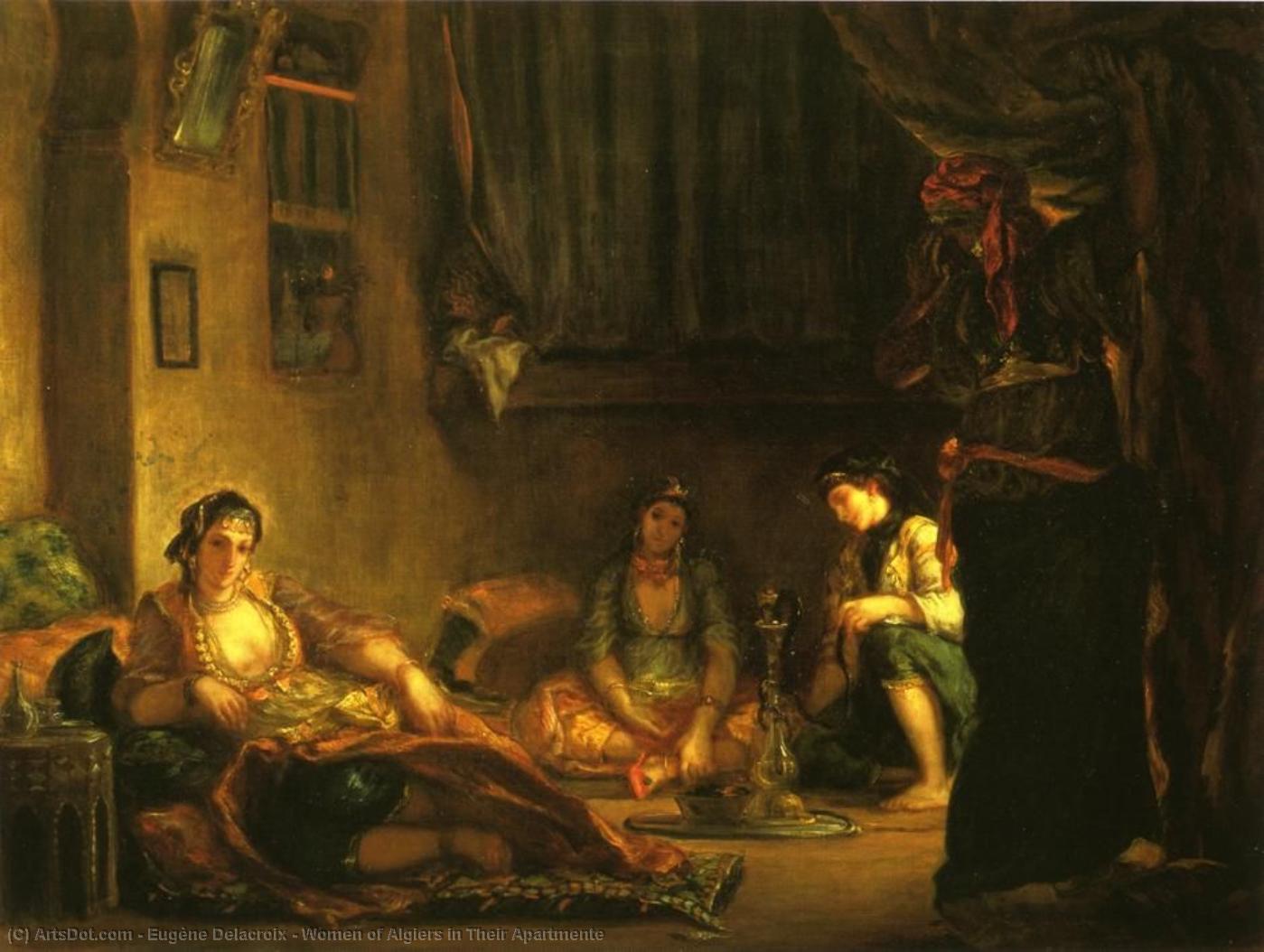 順序 油絵 彼らのアパートの女性, 1849 バイ Eugène Delacroix (1798-1863, France) | ArtsDot.com