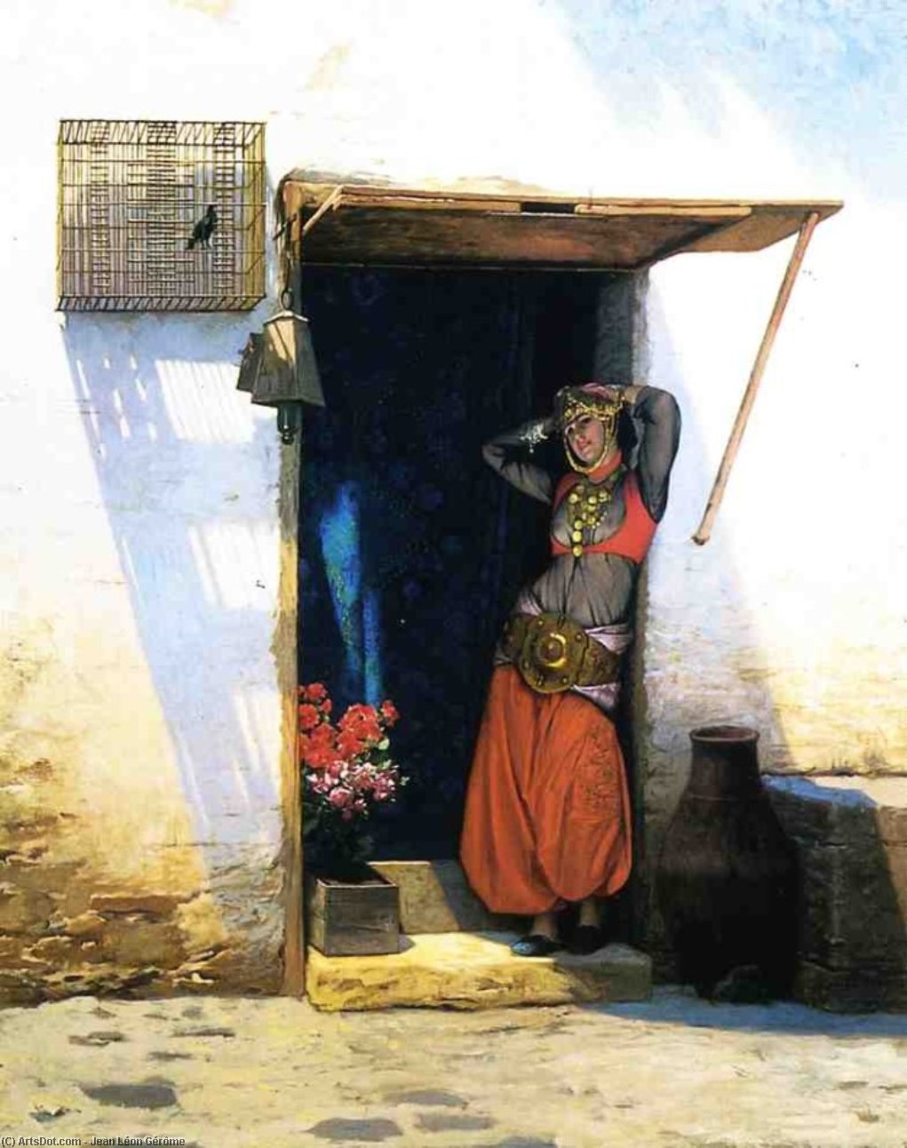Order Art Reproductions Woman from Cairo at Her Door, 1887 by Jean Léon Gérôme (1824-1904, France) | ArtsDot.com