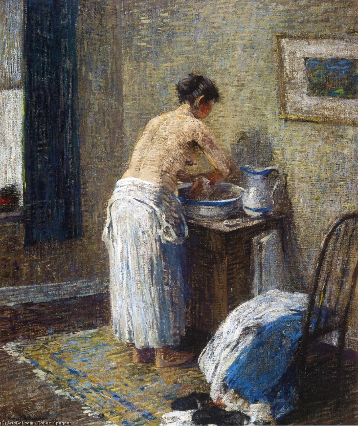 Buy Museum Art Reproductions Woman Washing, 1917 by Robert Spencer (1879-1931, United States) | ArtsDot.com