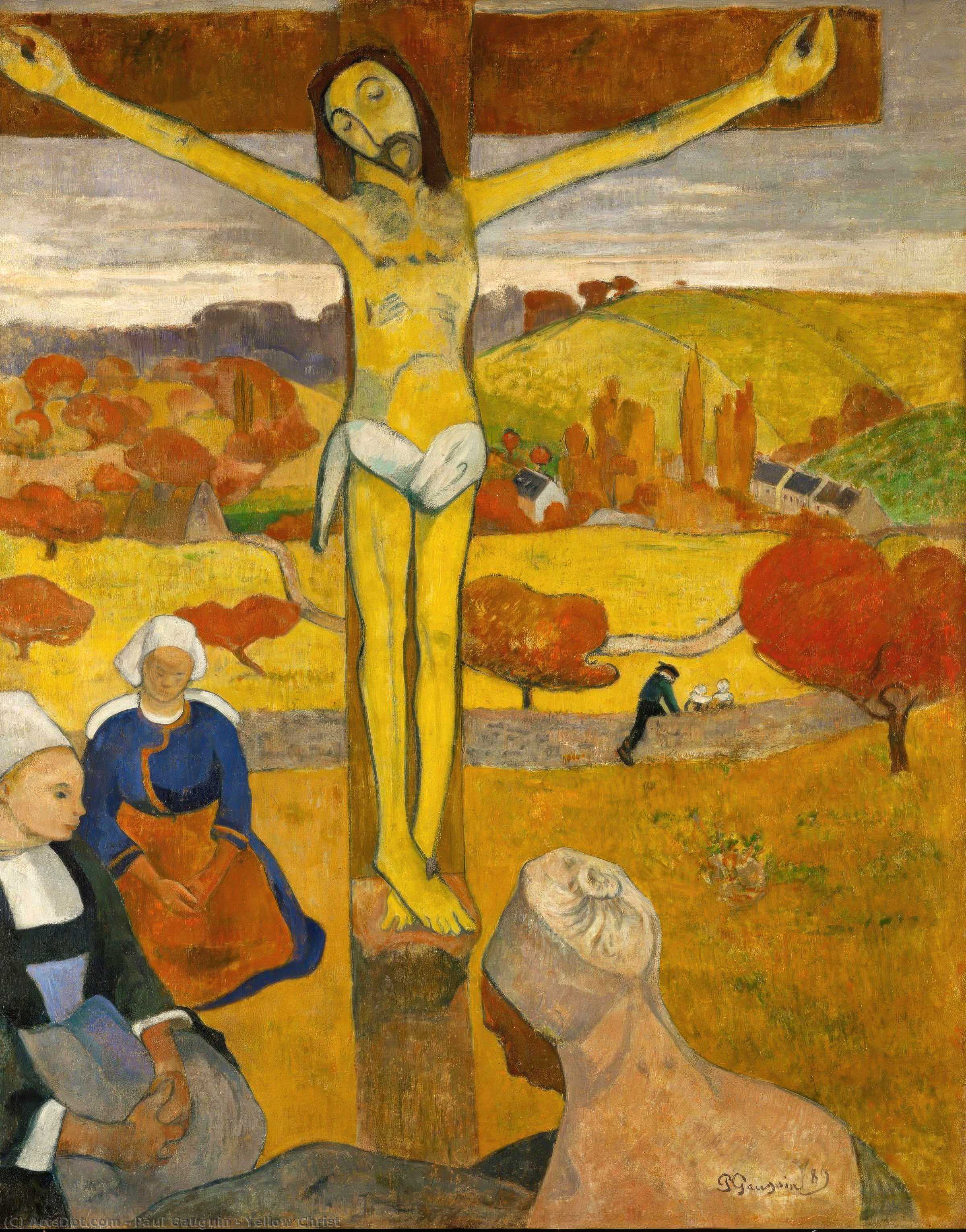 Order Oil Painting Replica Yellow Christ, 1889 by Paul Gauguin (1848-1903, France) | ArtsDot.com