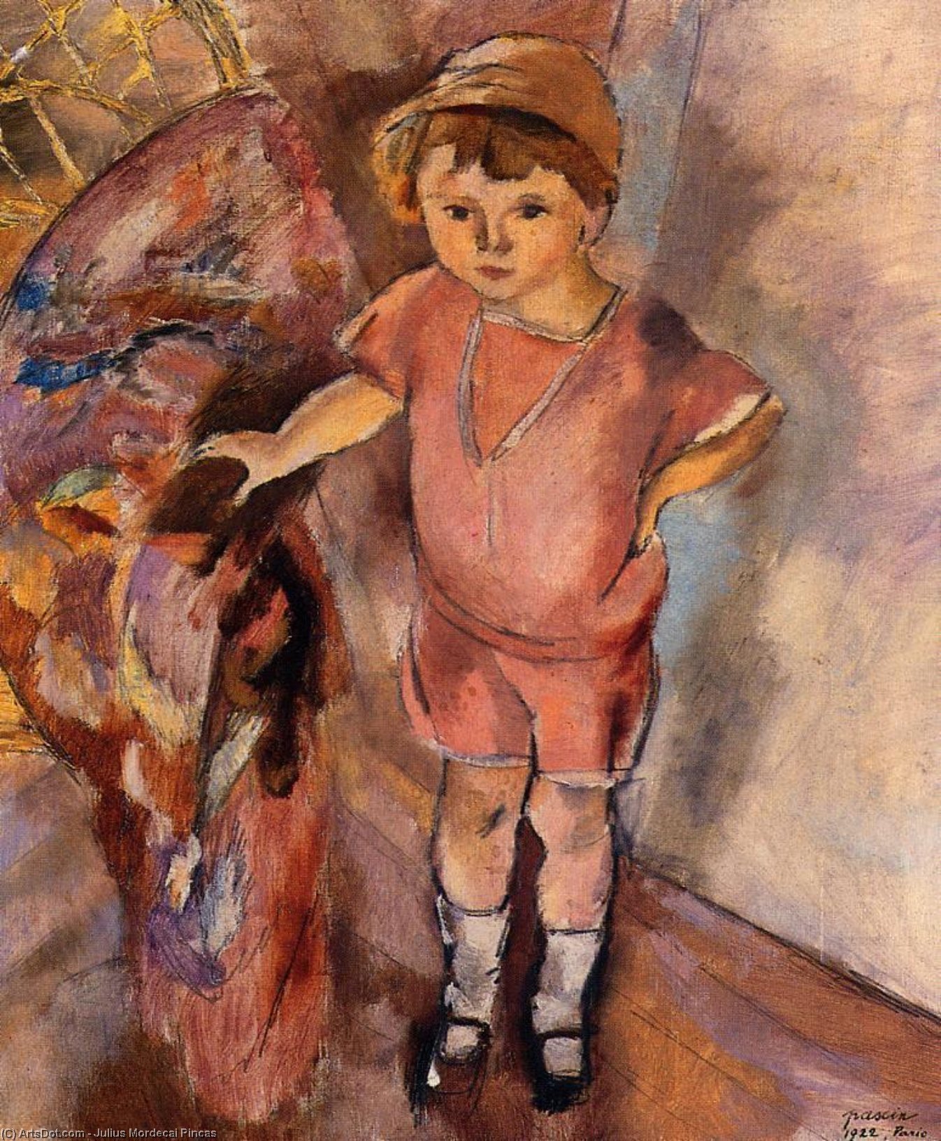 Buy Museum Art Reproductions Young Boy, 1922 by Julius Mordecai Pincas (1885-1930, Bulgaria) | ArtsDot.com