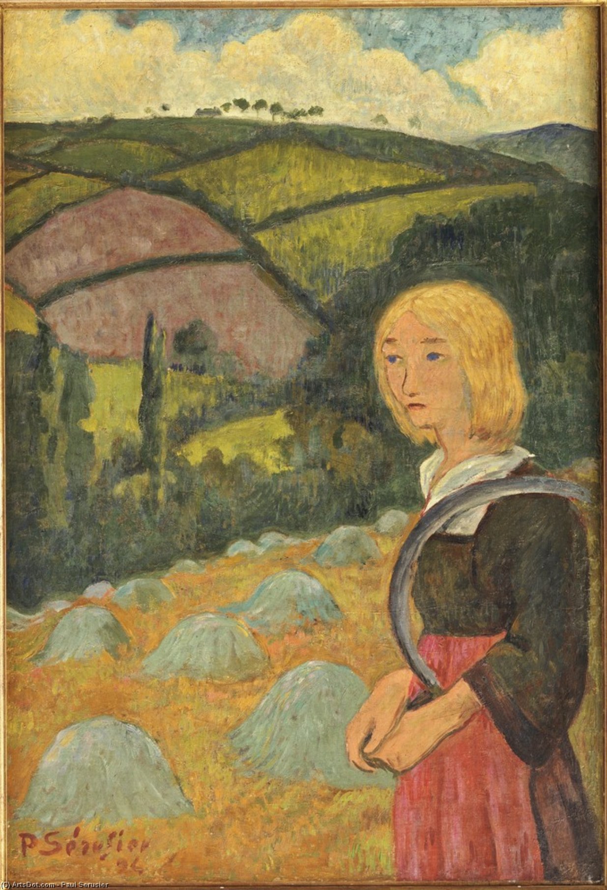 Order Oil Painting Replica Young Breton Girl and Haystacks, 1924 by Paul Serusier (1864-1927, France) | ArtsDot.com