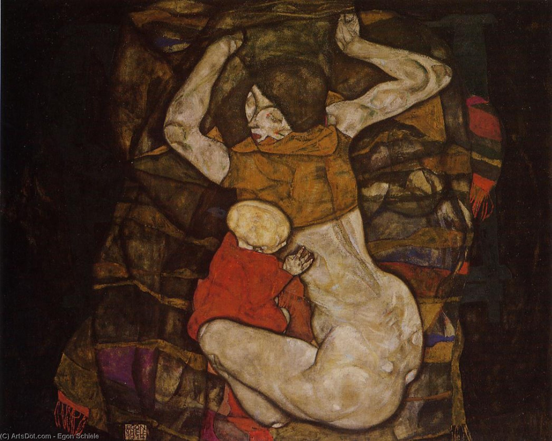 Buy Museum Art Reproductions Young Mother (also known as Blind Mother), 1914 by Egon Schiele (1890-1918, Croatia) | ArtsDot.com