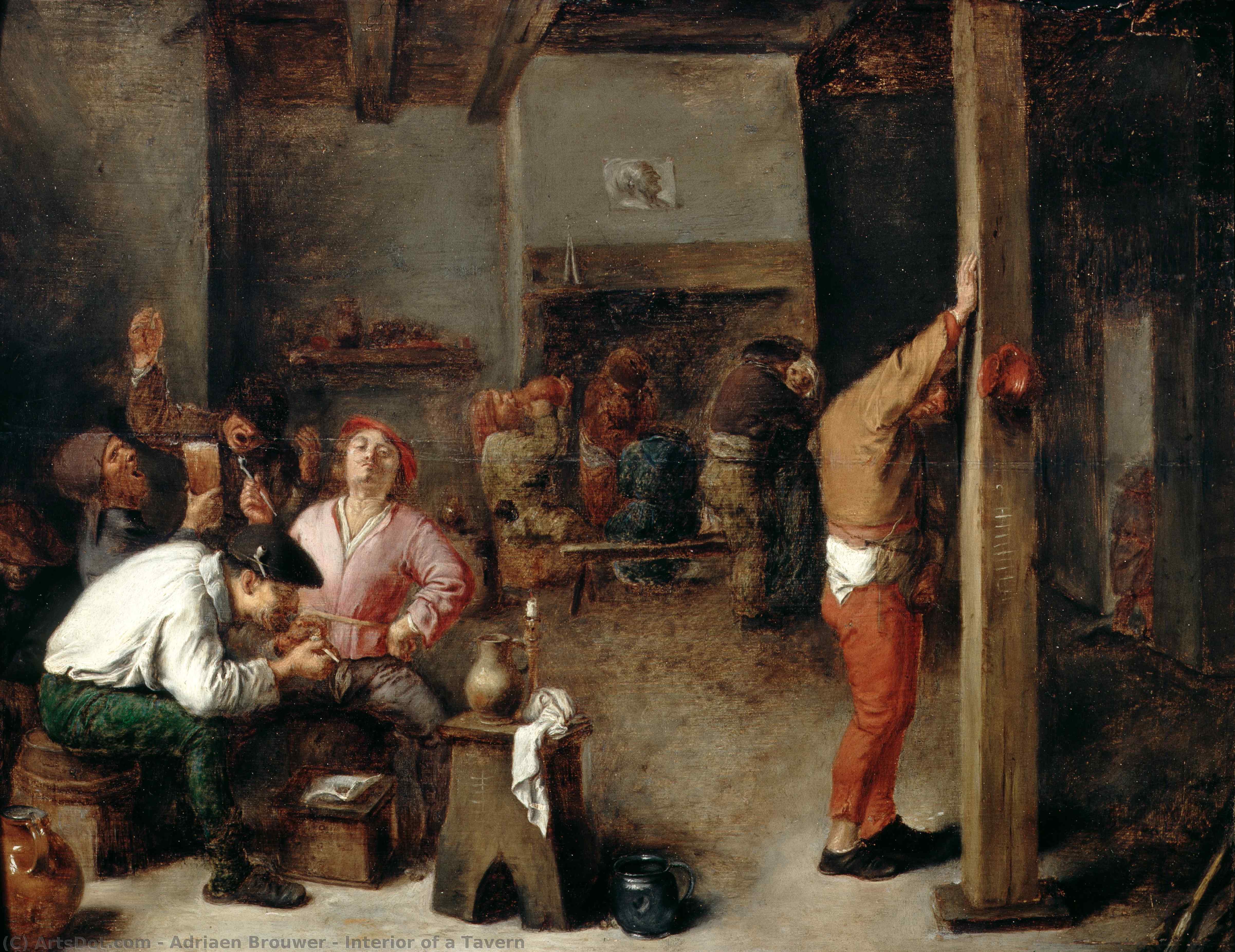 Buy Museum Art Reproductions Interior of a Tavern, 1630 by Adriaen Brouwer (1635-1638, Belgium) | ArtsDot.com