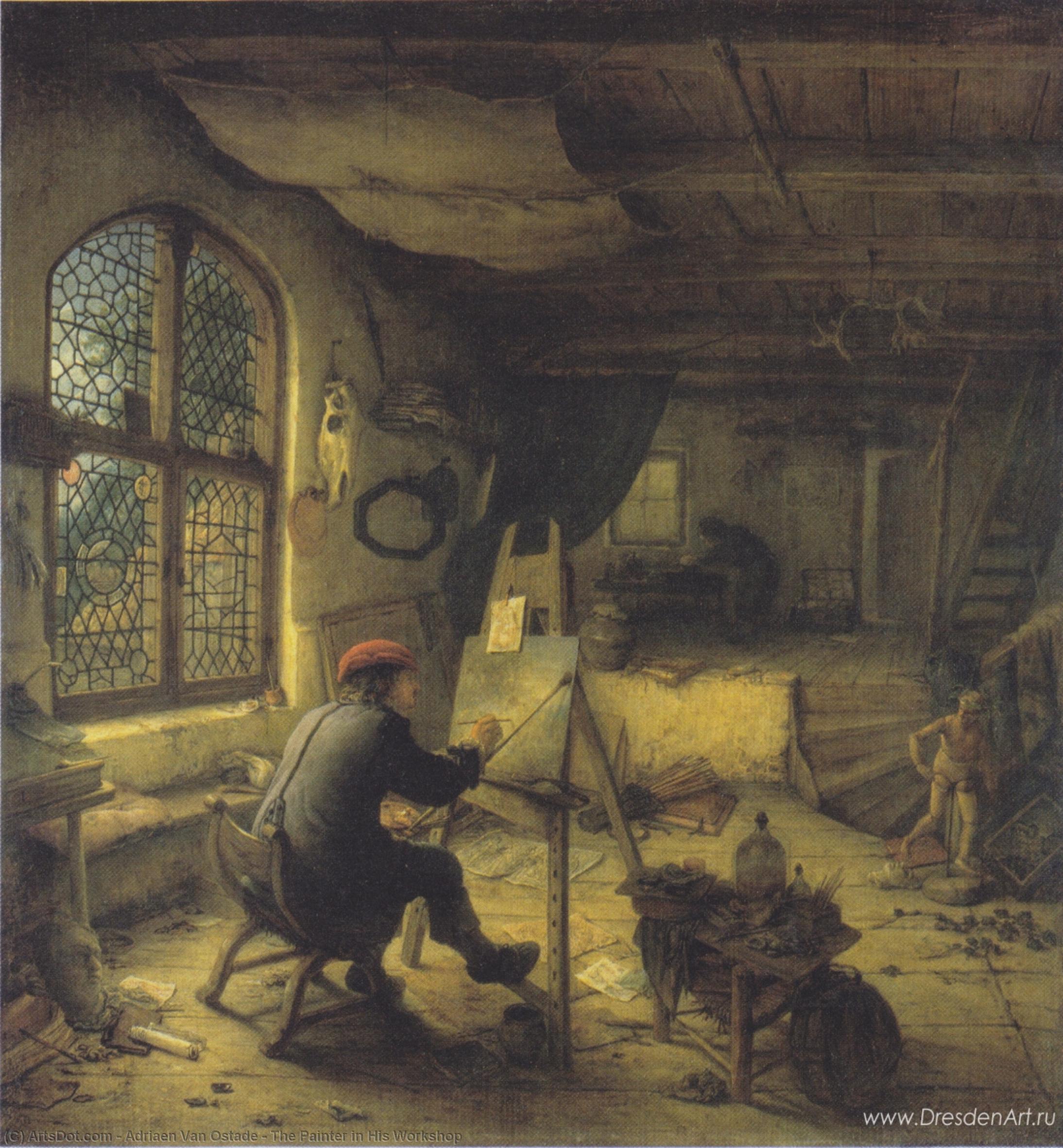 Buy Museum Art Reproductions The Painter in His Workshop, 1663 by Adriaen Van Ostade (1610-1685, Netherlands) | ArtsDot.com