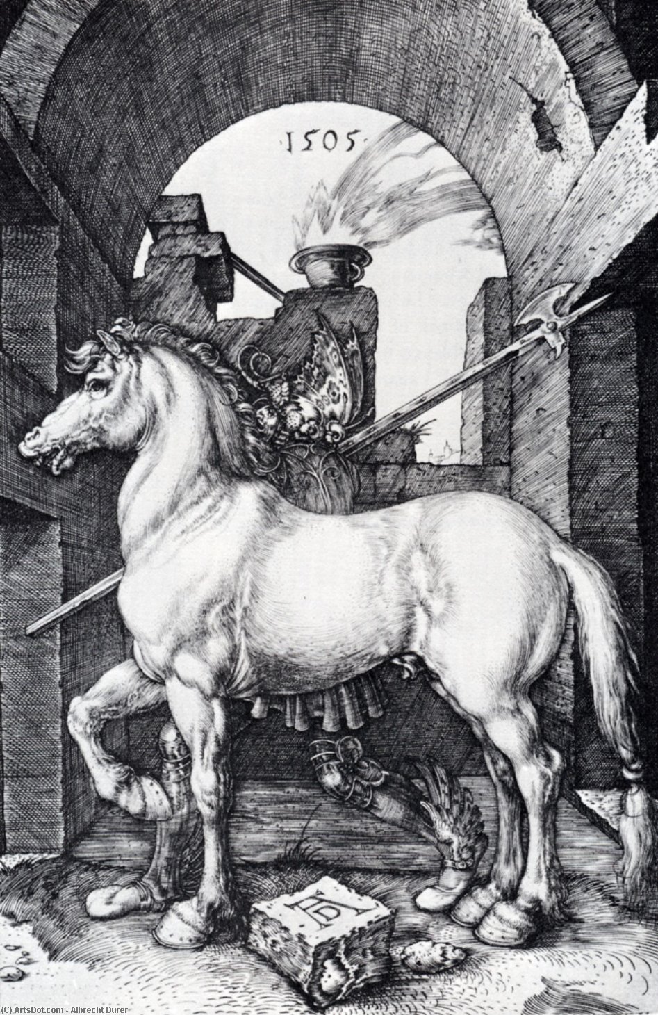 Order Paintings Reproductions The Small Horse, 1505 by Albrecht Durer (1471-1528, Italy) | ArtsDot.com