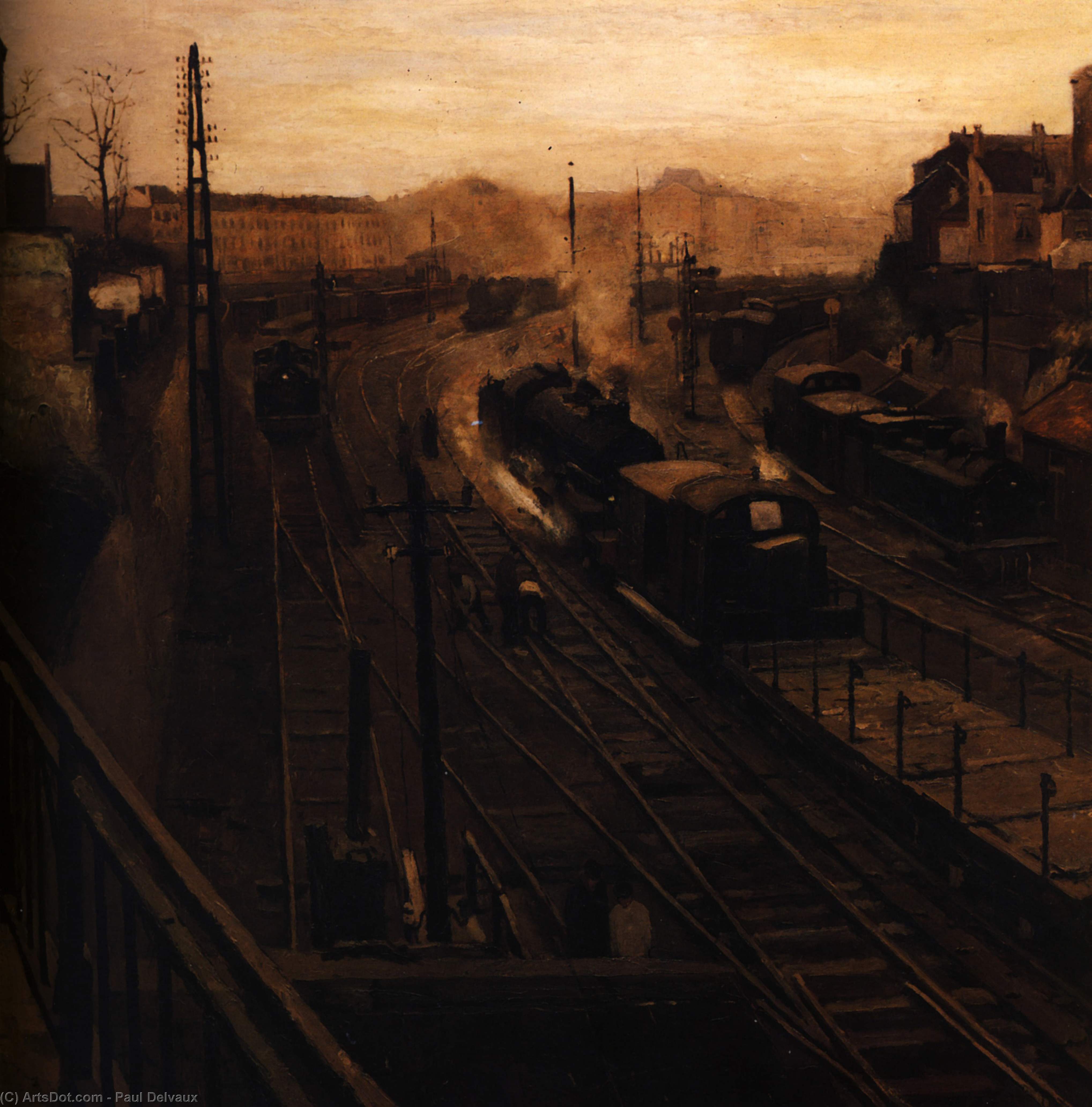 Order Paintings Reproductions For the Brussels Luxembourg Station, 1922 by Paul Delvaux (Inspired By) (1897-1994, Belgium) | ArtsDot.com