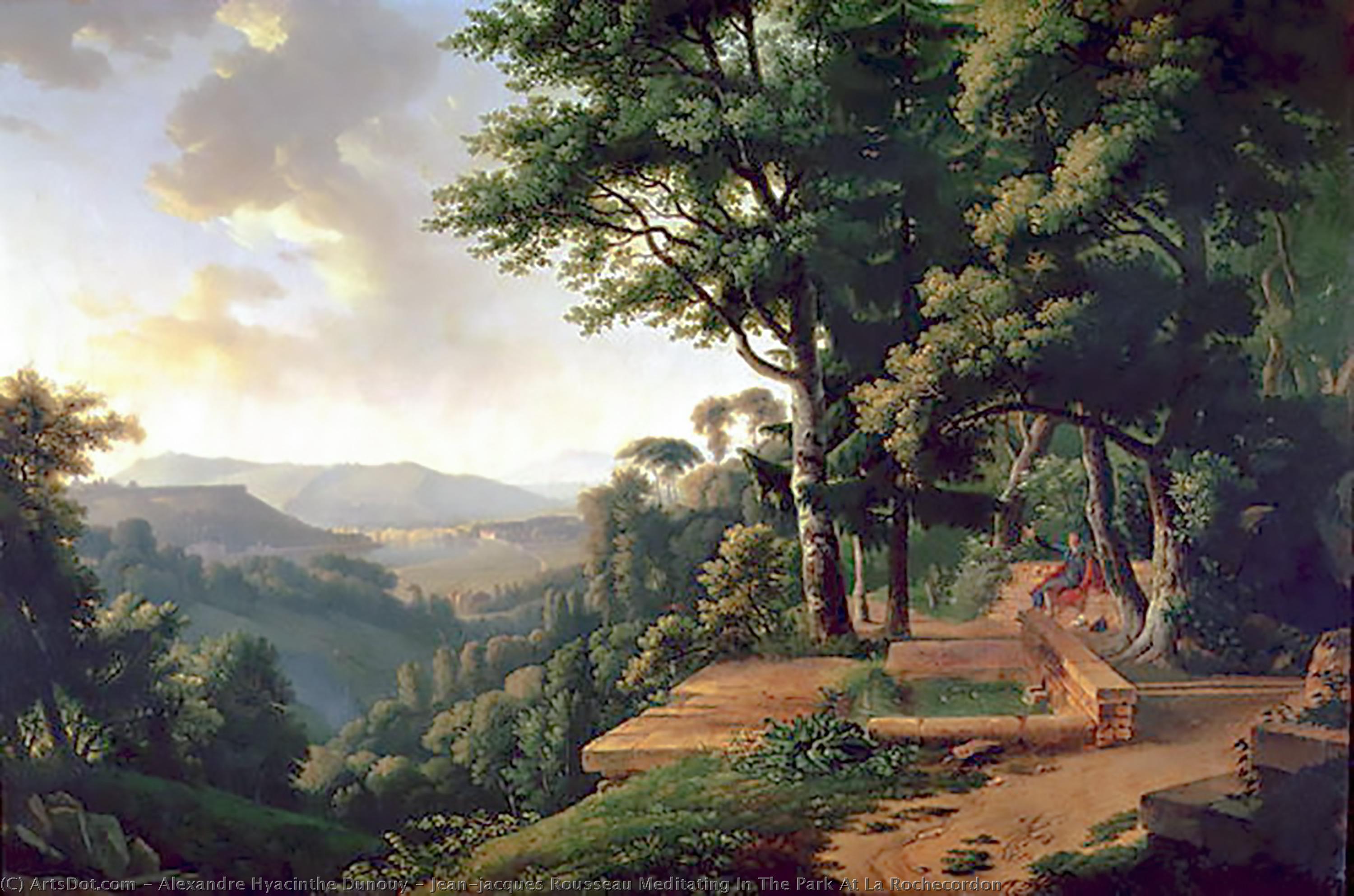 Order Paintings Reproductions Jean-jacques Rousseau Meditating In The Park At La Rochecordon by Alexandre Hyacinthe Dunouy (1757-1841, France) | ArtsDot.com
