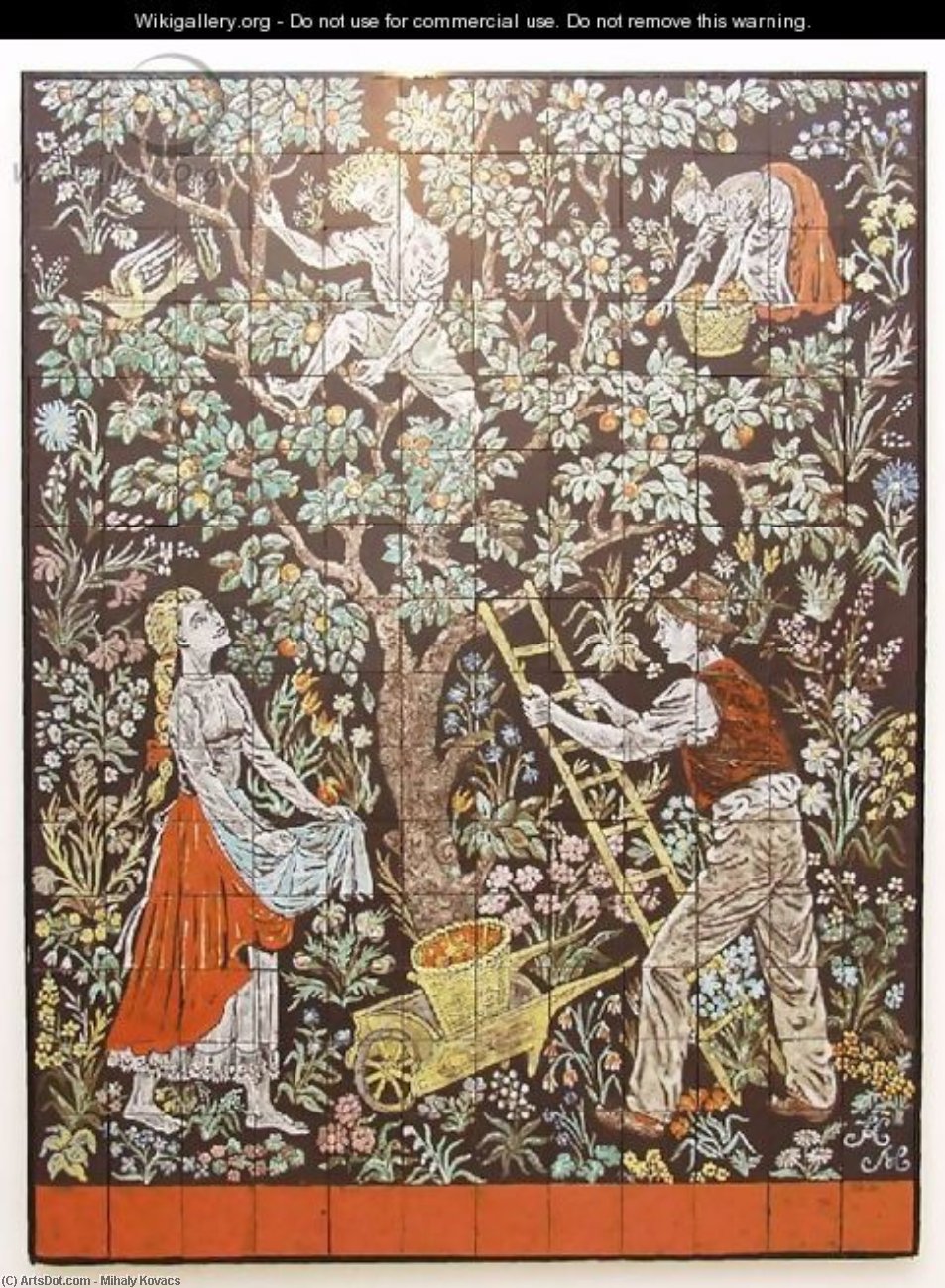 Buy Museum Art Reproductions Picking Apples by Mihaly Kovacs (1818-1892, Hungary) | ArtsDot.com