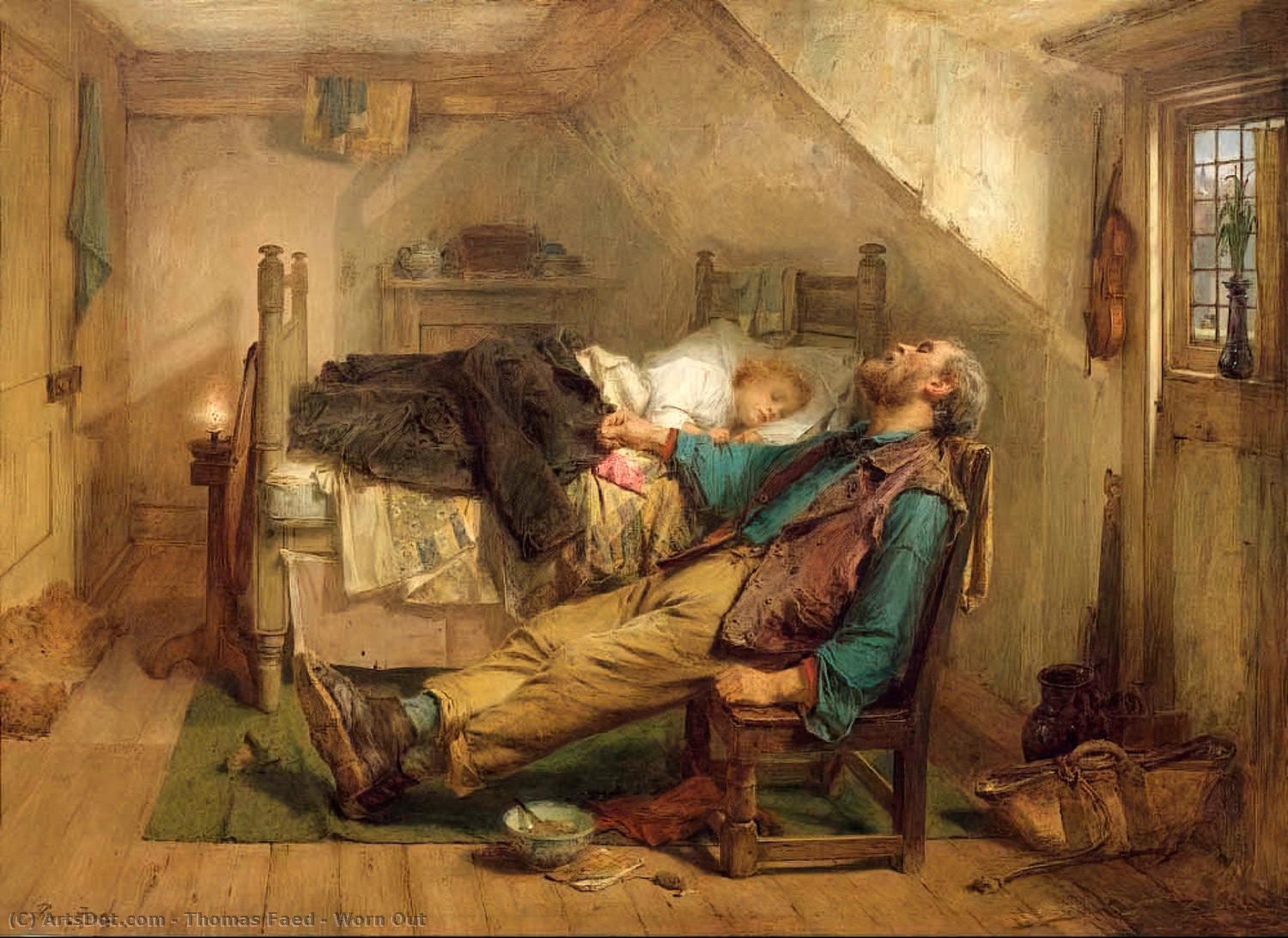 Buy Museum Art Reproductions Worn Out by Thomas Faed (1826-1900, United Kingdom) | ArtsDot.com