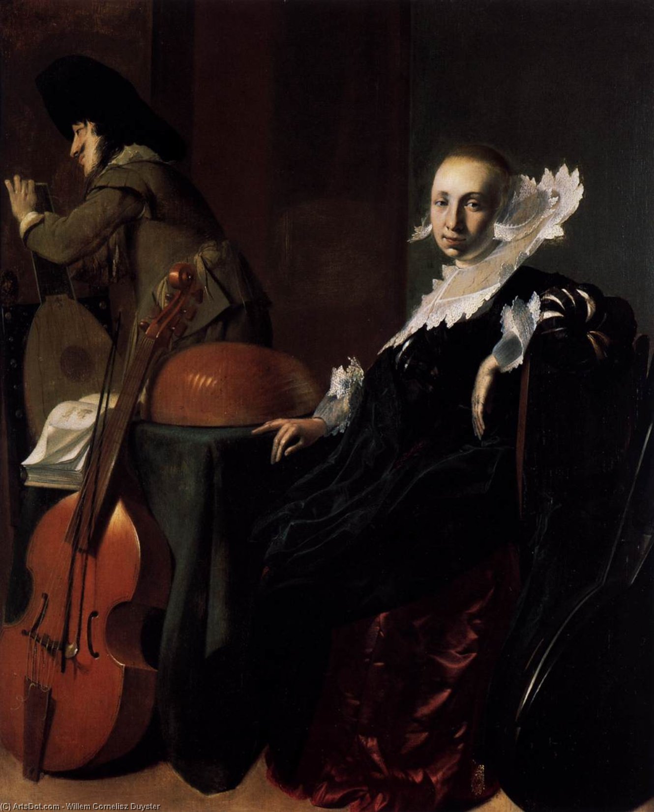 Order Paintings Reproductions Music-making Couple by Willem Cornelisz Duyster (1599-1635, Netherlands) | ArtsDot.com