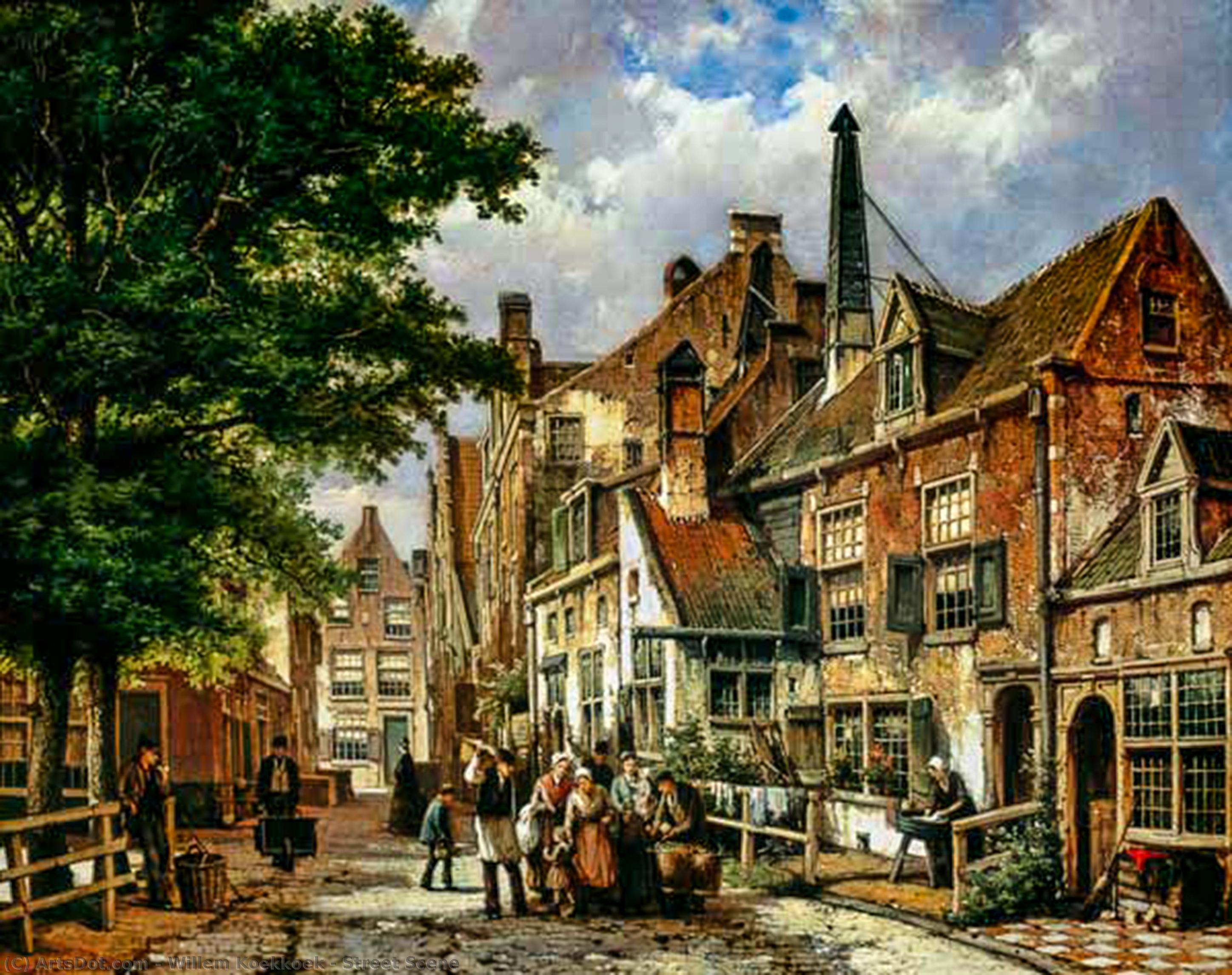 Order Oil Painting Replica Street Scene by Willem Koekkoek (1839-1895, Netherlands) | ArtsDot.com
